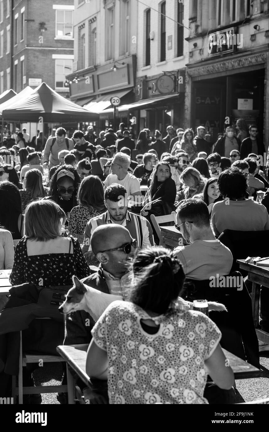 Après Lockdown London West End Soho Banque D'Images