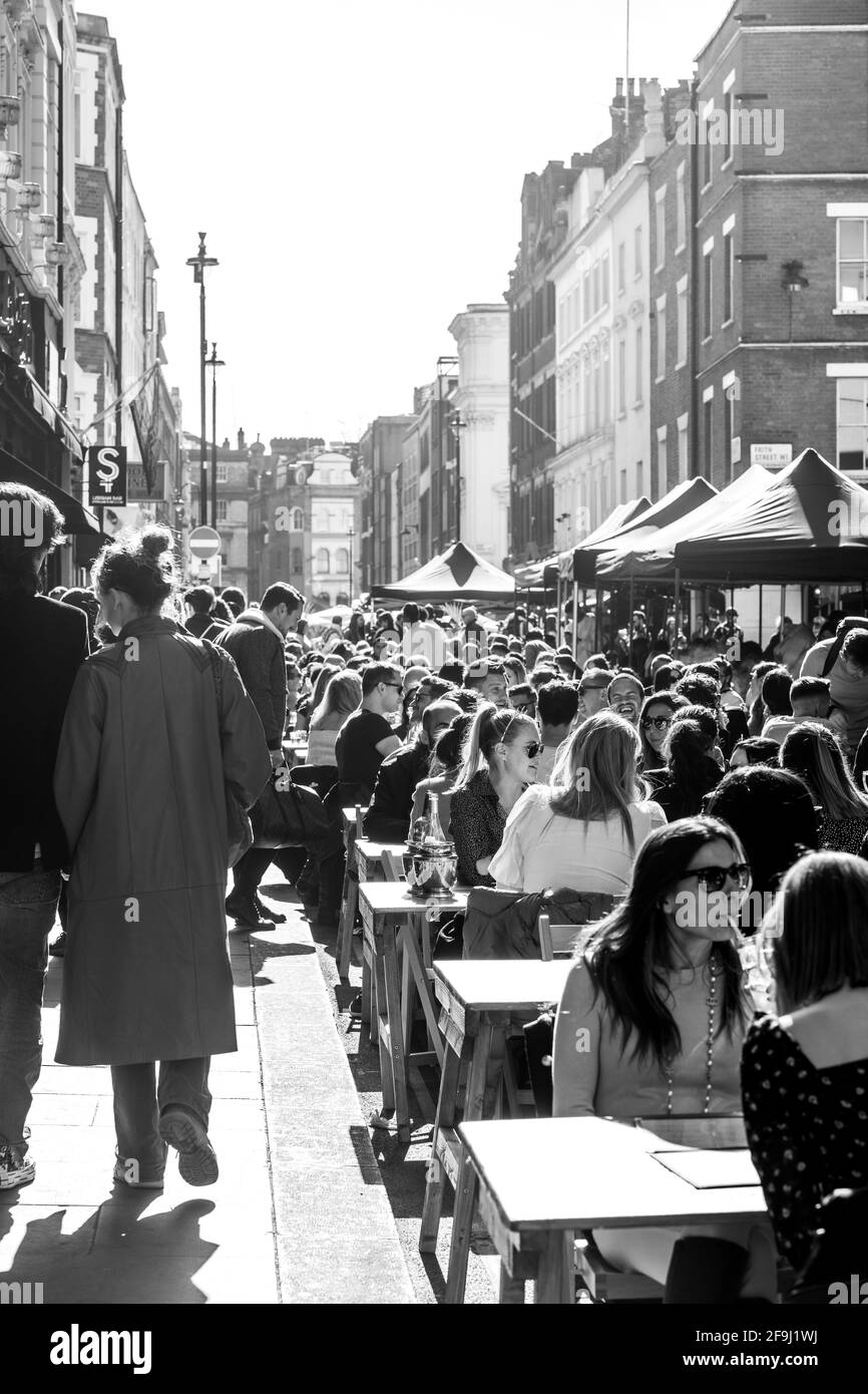 Après Lockdown London West End Soho Banque D'Images