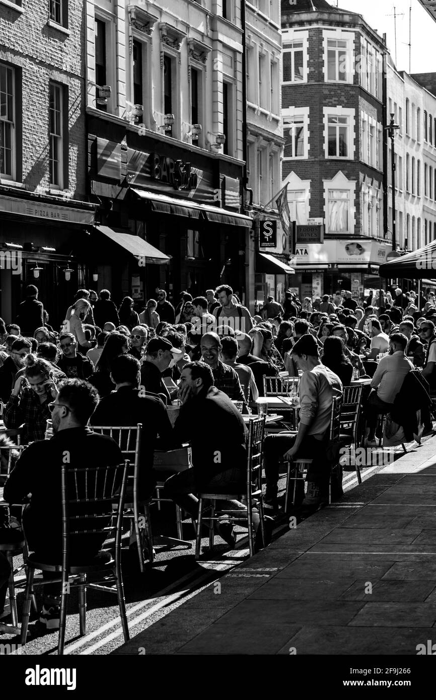 Après Lockdown London West End Soho Banque D'Images
