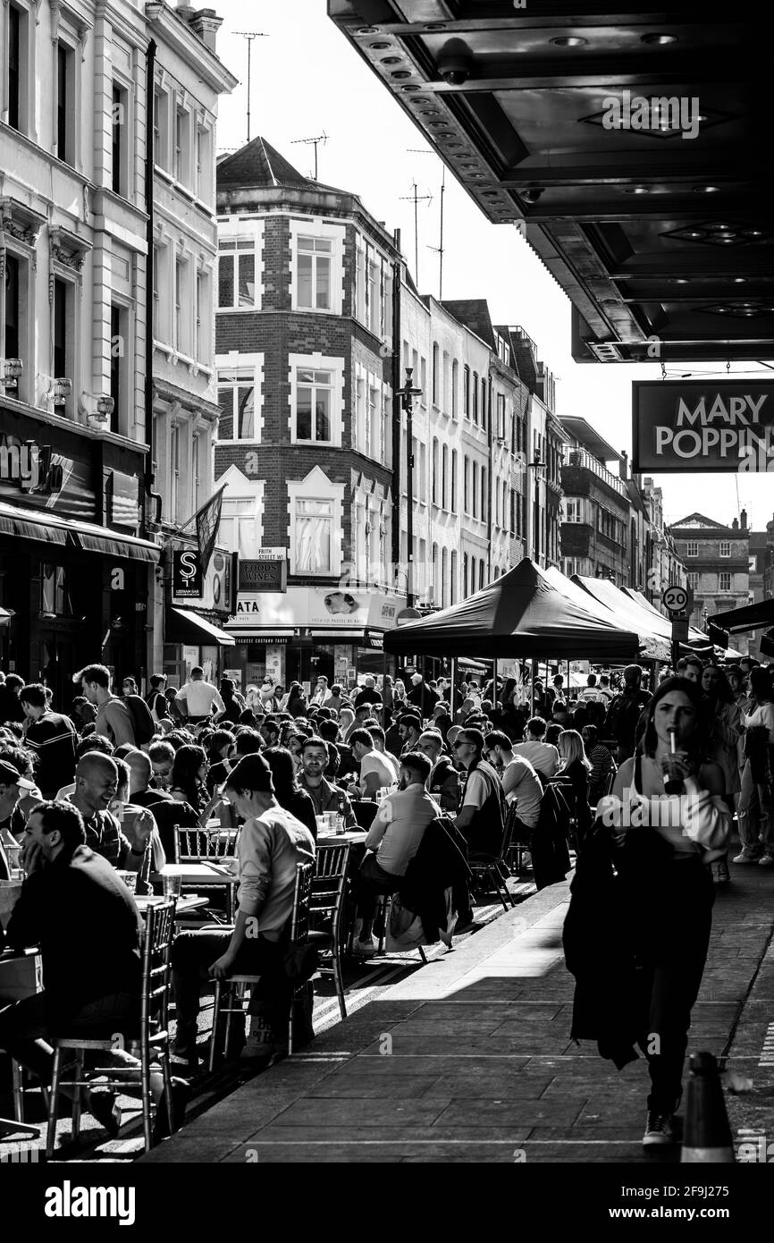 Après Lockdown London West End Soho Banque D'Images