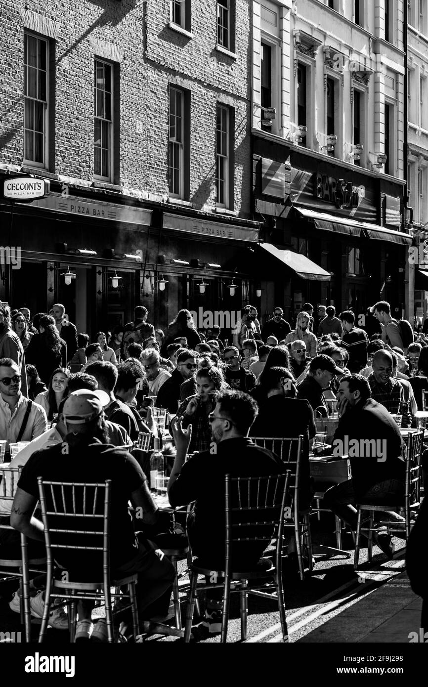 Après Lockdown London West End Soho Banque D'Images