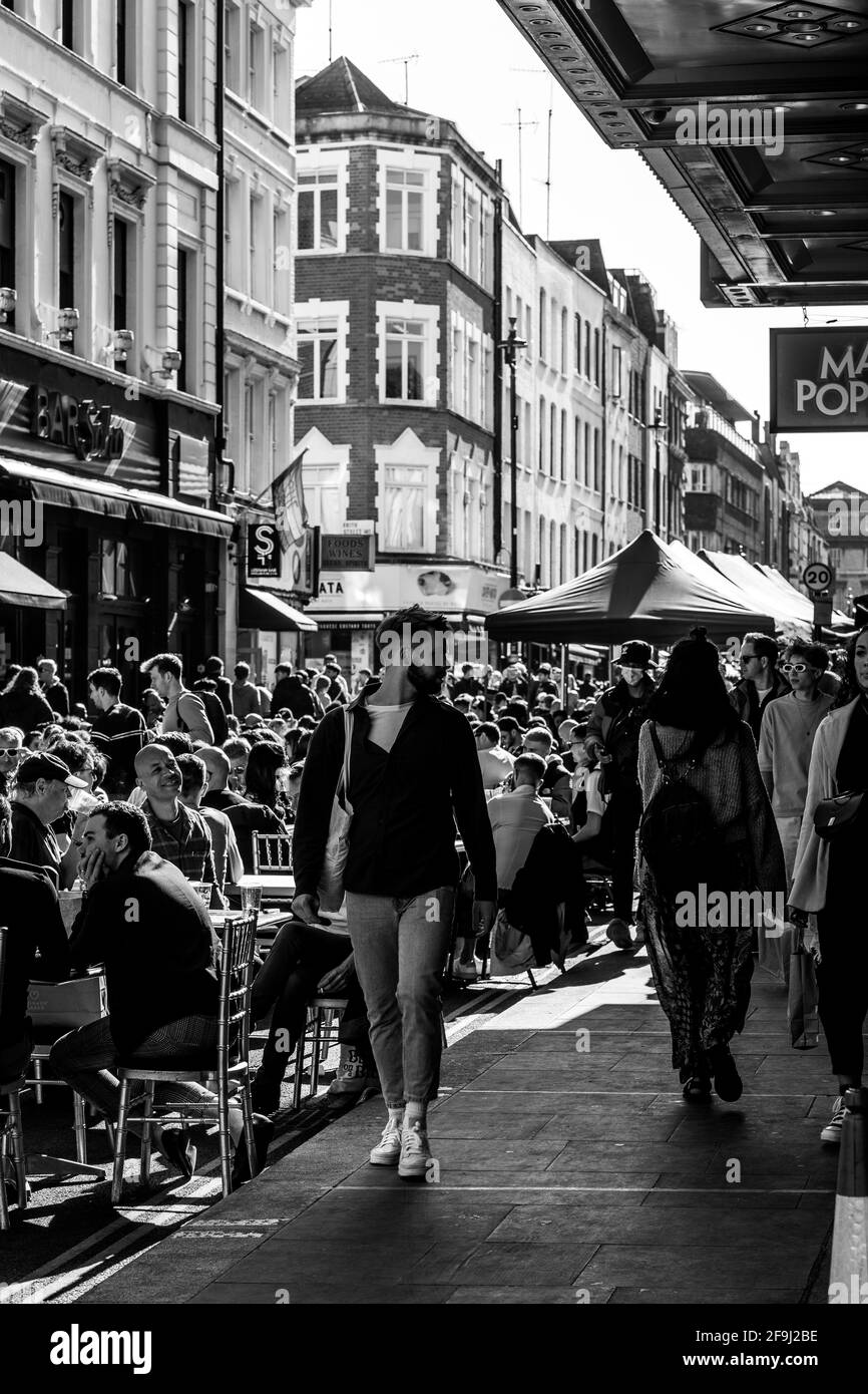 Après Lockdown London West End Soho Banque D'Images