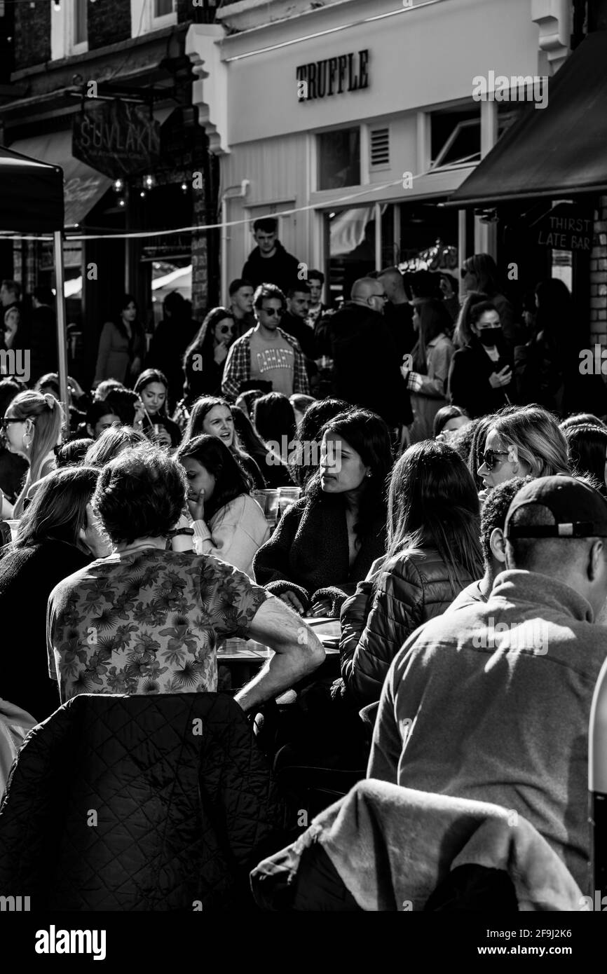 Après Lockdown London West End Soho Banque D'Images