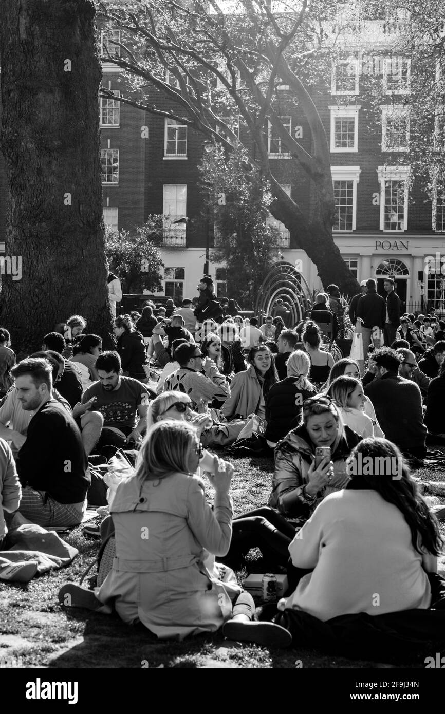 Après Lockdown London West End Soho Banque D'Images