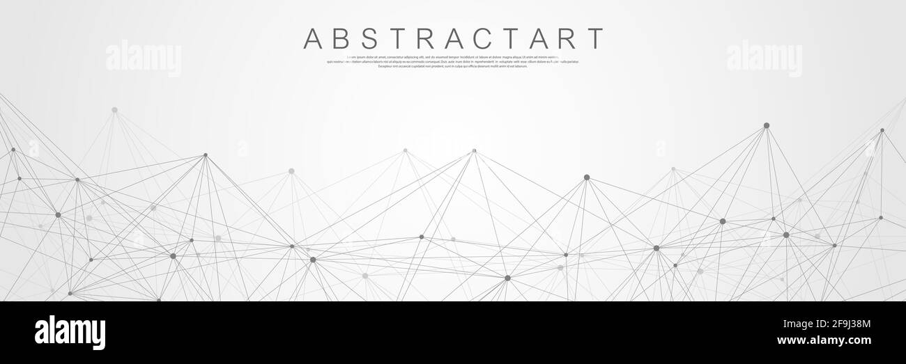 Technologie lignes abstraites et points arrière-plan de connexion. Concept de connexion de données numériques et de Big Data. Visualisation des données numériques. Vecteur Illustration de Vecteur