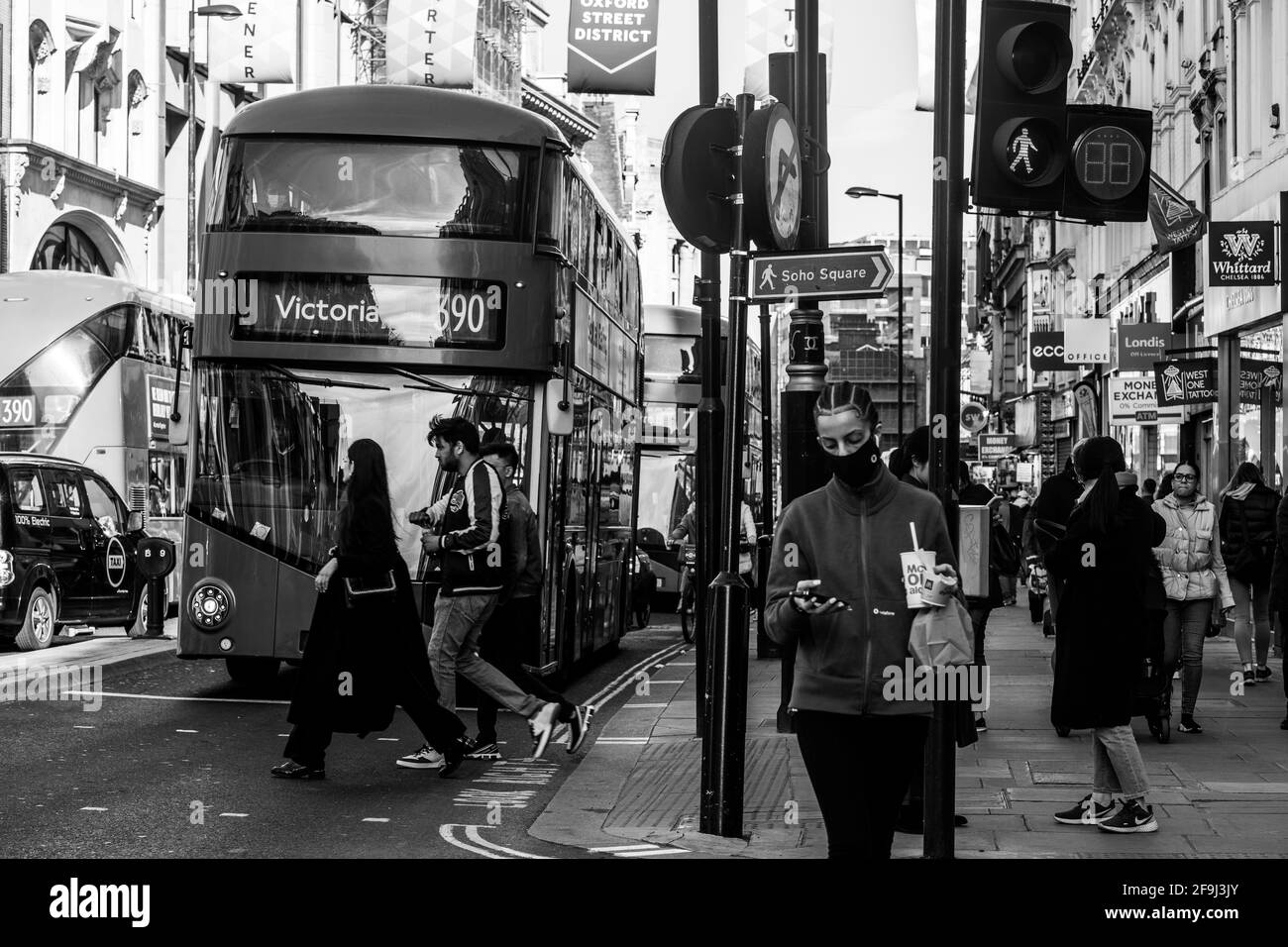 Après Lockdown London West End Soho Banque D'Images