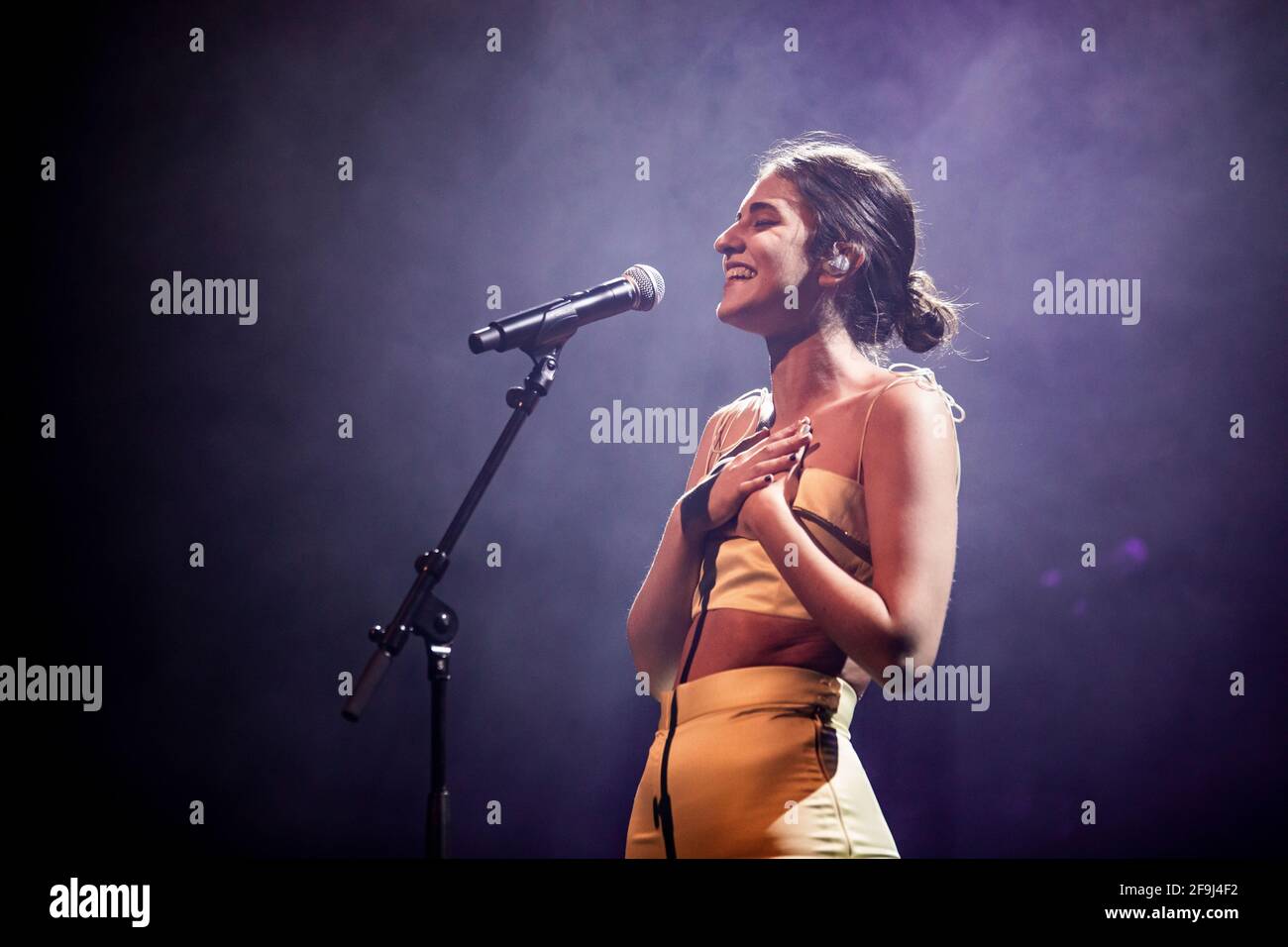 Barcelone, Espagne. 2021.04.18. Concert de la chanteuse Izaro à BARTS (EllesMusic). Photographe: Aitor Rodero. Banque D'Images