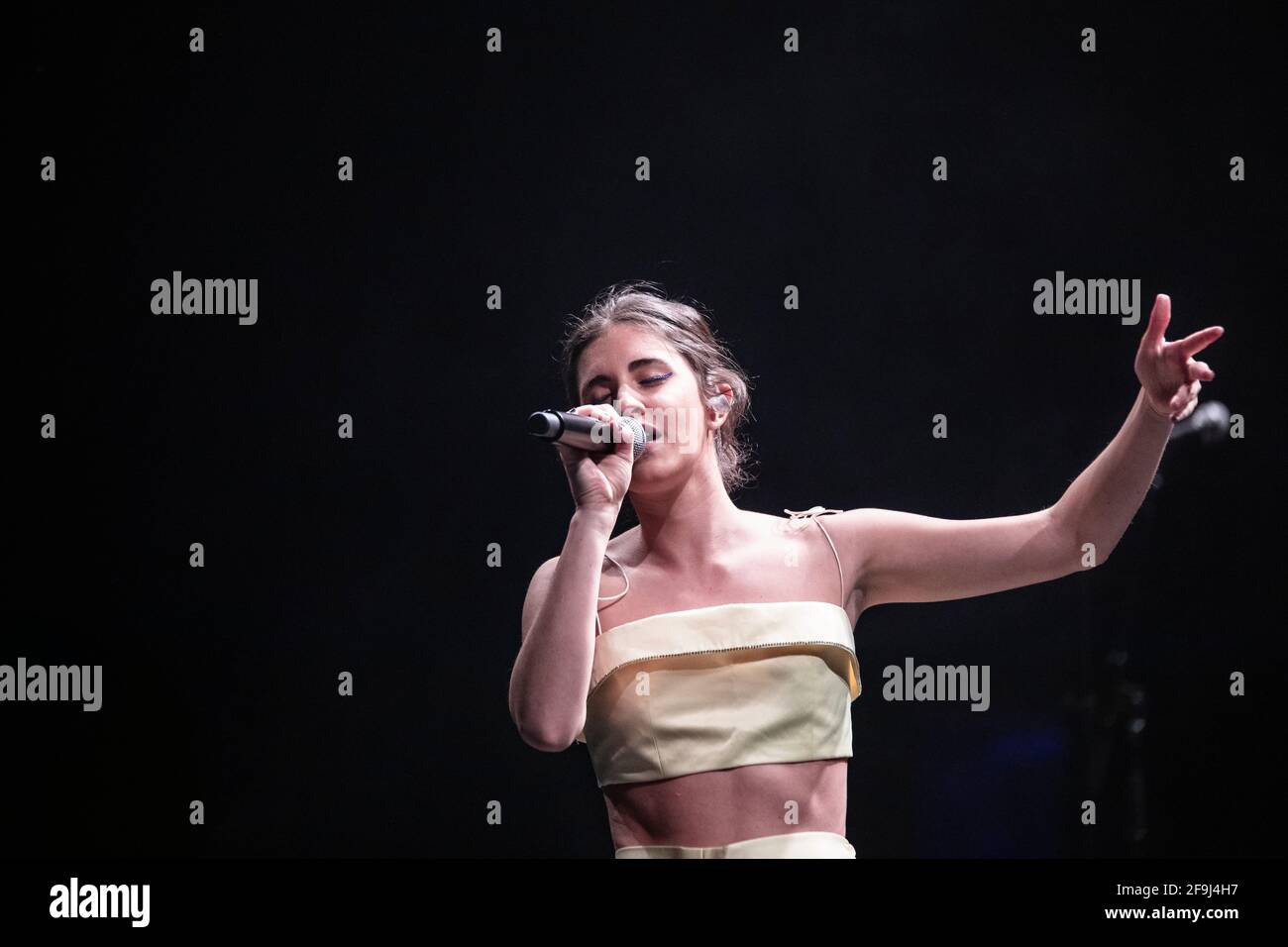 Barcelone, Espagne. 2021.04.18. Concert de la chanteuse Izaro à BARTS (EllesMusic). Photographe: Aitor Rodero. Banque D'Images