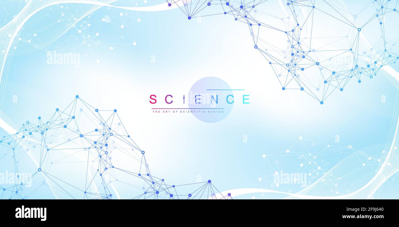 Vector illustration scientifique le génie génétique et la manipulation des gènes concept. L'hélice de l'ADN, ADN, molécule ou atome, les neurones. Structure abstraite Illustration de Vecteur