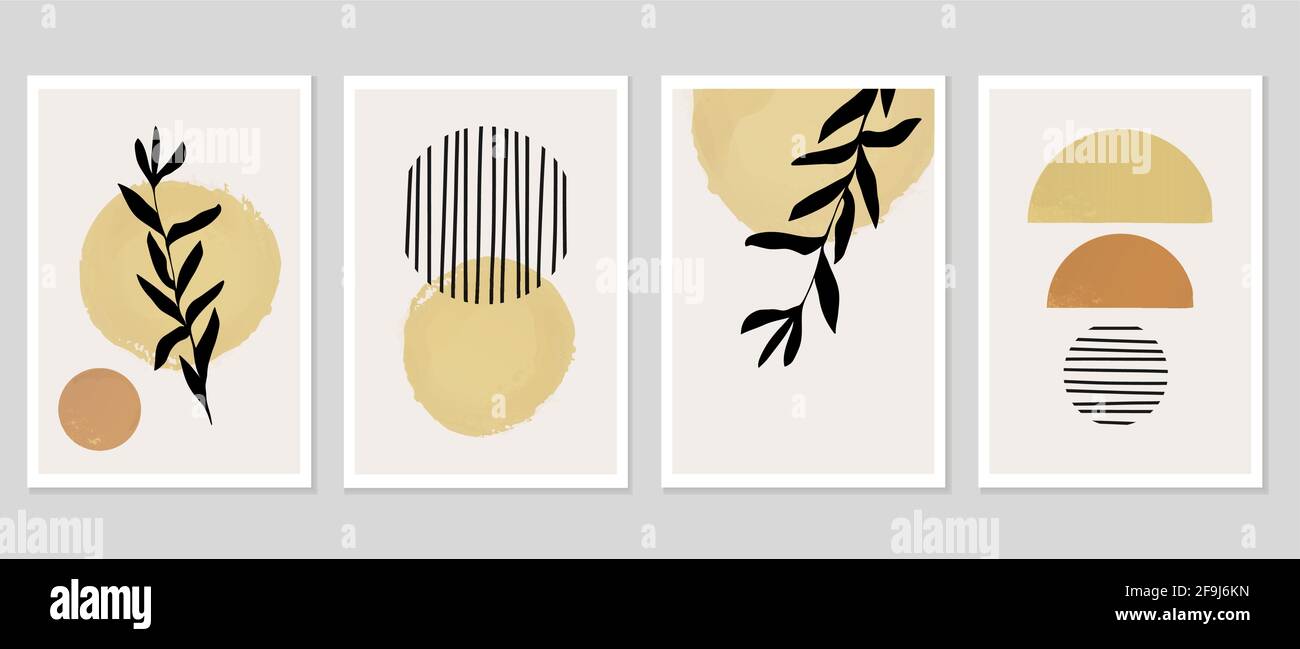 Ensemble d'art mural moderne et abstrait Illustration de Vecteur