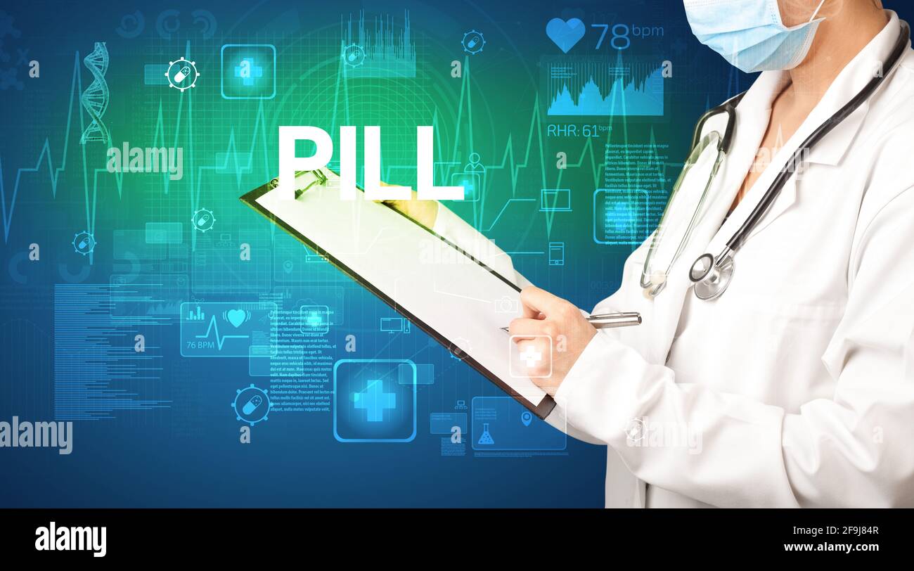 un jeune médecin écrit des notes Banque D'Images