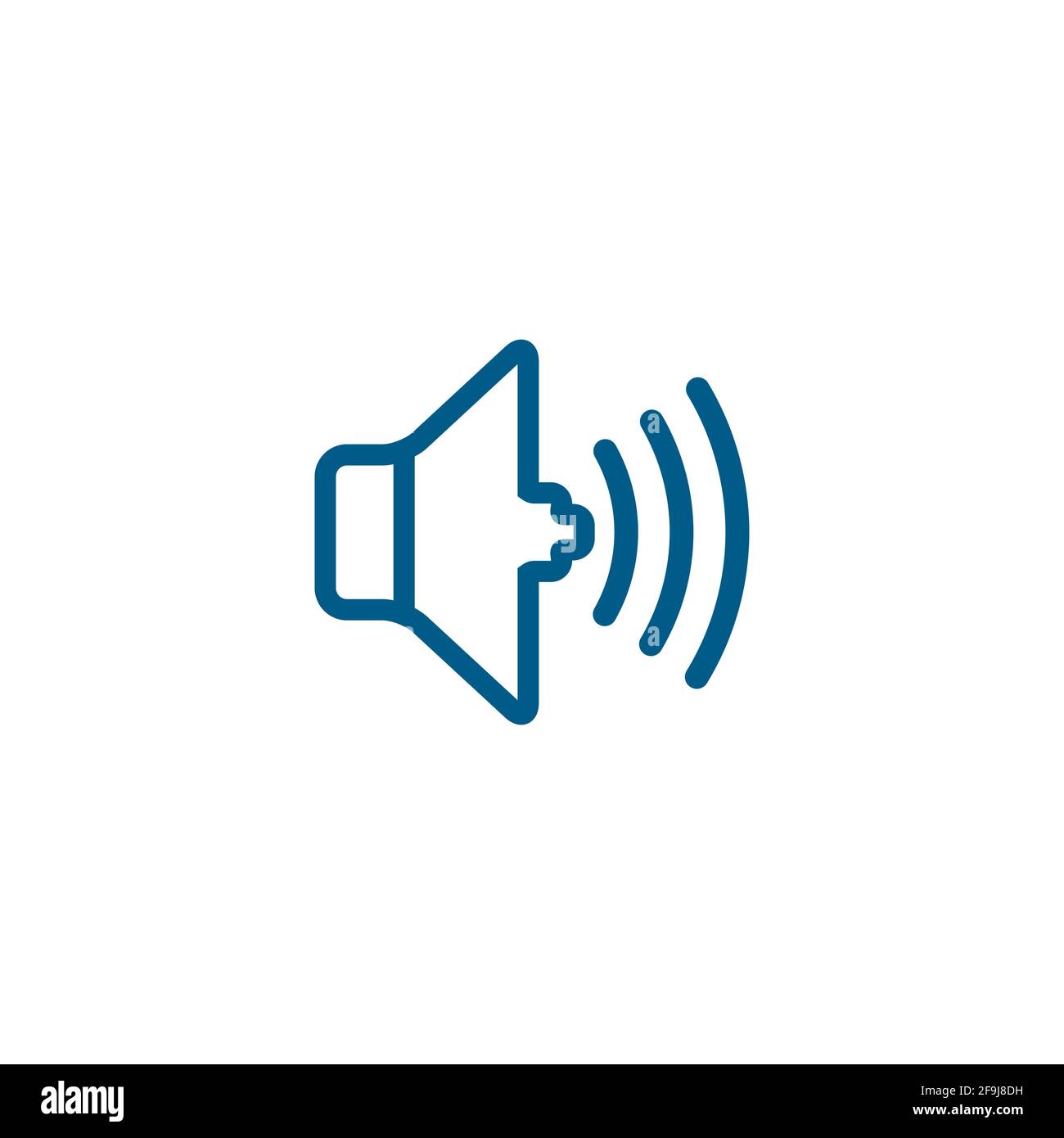 Icône Sound Line Blue sur fond blanc. Illustration du vecteur de style plat bleu. Illustration de Vecteur