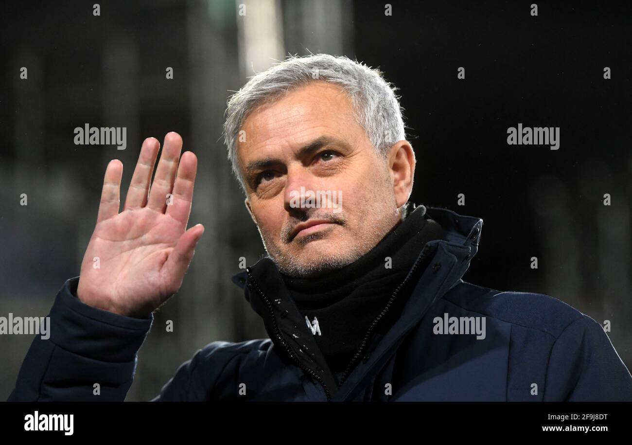 Photo du dossier datée du 4-03-2021, de Jose Mourinho, gestionnaire de Tottenham Hotspur. Date de publication : lundi 19 avril 2021. Banque D'Images