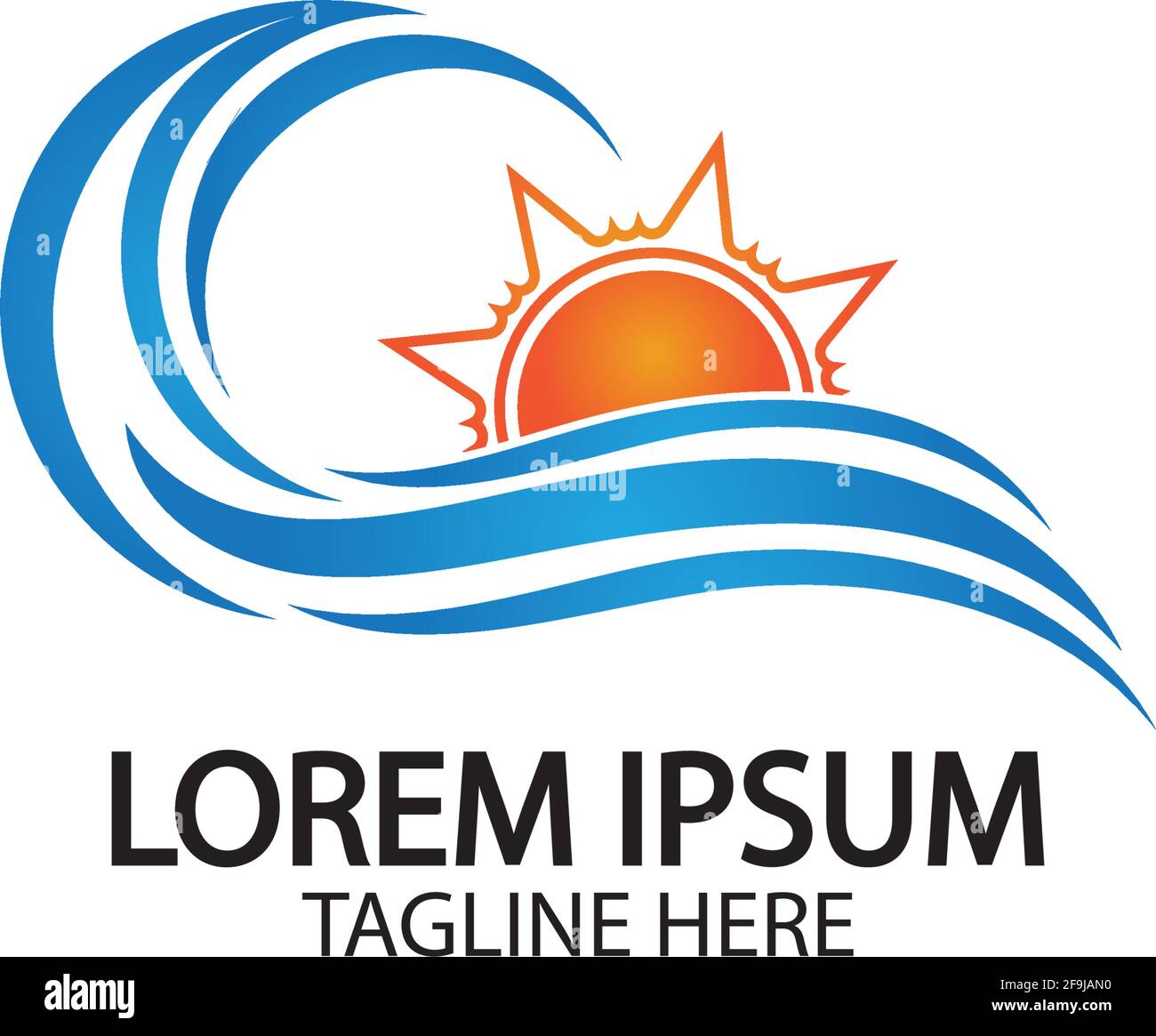 Symbole représentant une vague d'eau et un symbole représentant un vecteur d'illustration Illustration de Vecteur