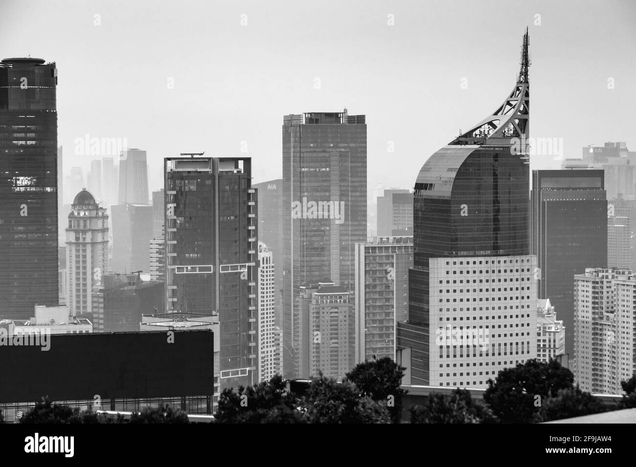 Une vue élevée du Skyline de Jakarta, Jakarta, Indonésie. Banque D'Images