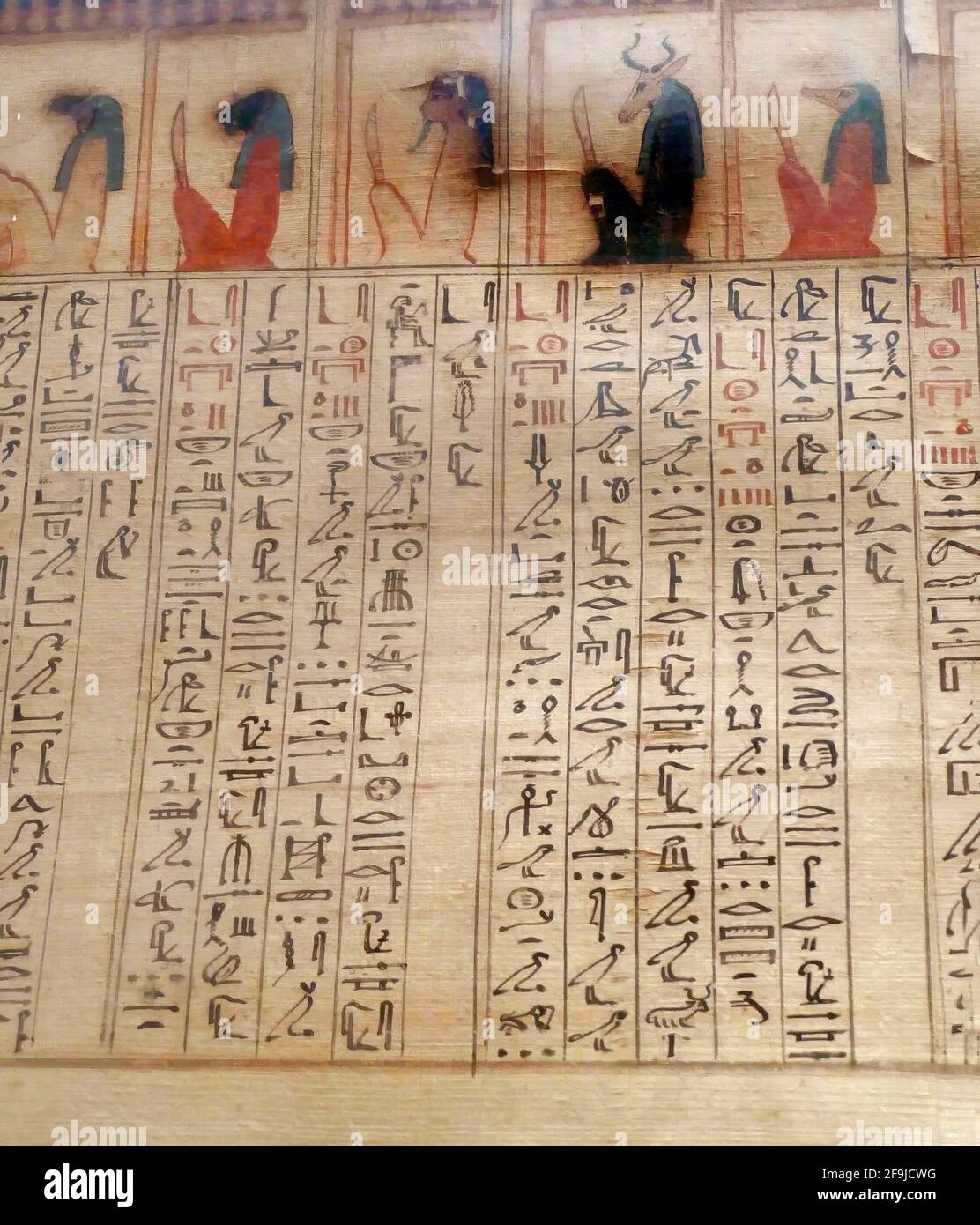 Page d'un manuscrit égyptien ancien, le Caire, Egypte Banque D'Images