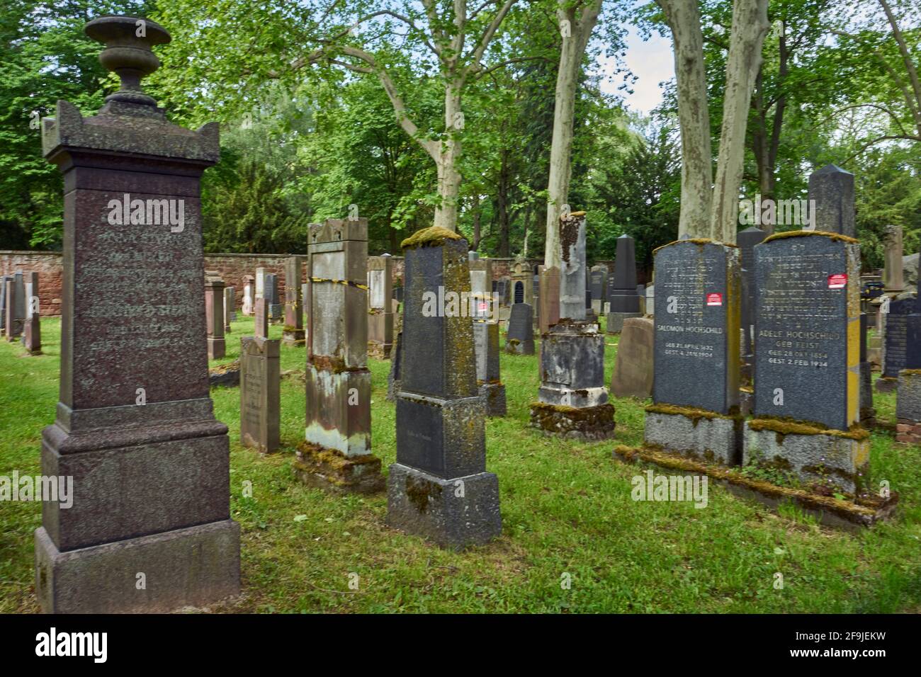 Grabmale, Alter jüdischer Friedhof Rat-Beil-Straße, Am Hauptfriedhof, Frankfurt am main, Hessen, Allemagne Banque D'Images