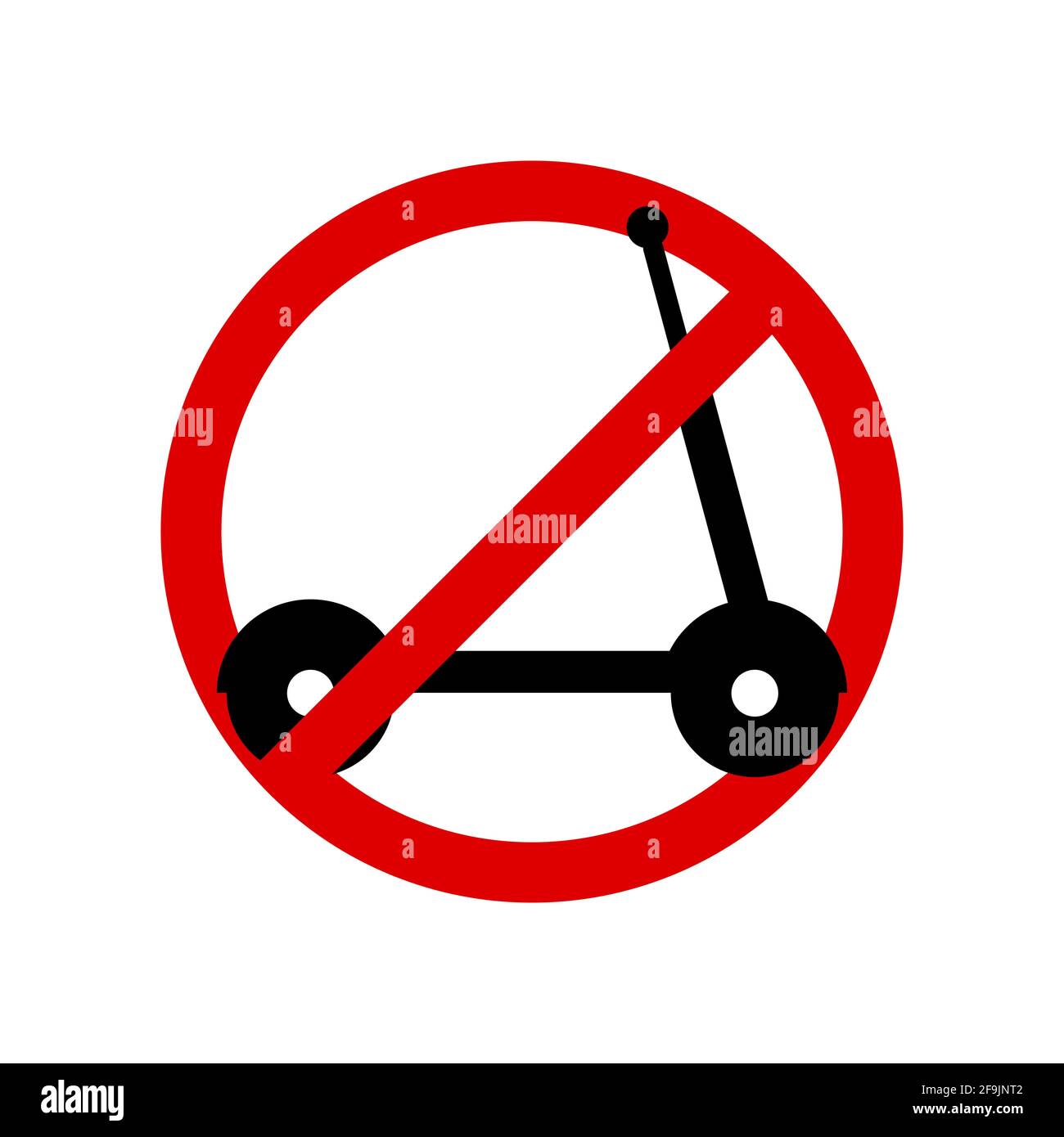 Pas de scooter. Panneau d'interdiction. Panneau rond interdit. Illustration vectorielle isolée sur blanc. Illustration de Vecteur