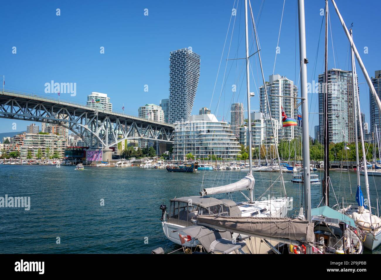 Le pont Granville de l'île Granville à Vancouver, Colombie-Britannique, Canada Banque D'Images