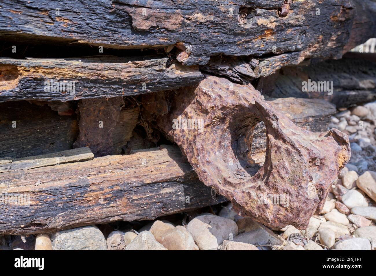 Ancre de voilier forgée par l'iron au début du 19 siècle, Musée en plein air de Jurmala, Lettonie Banque D'Images