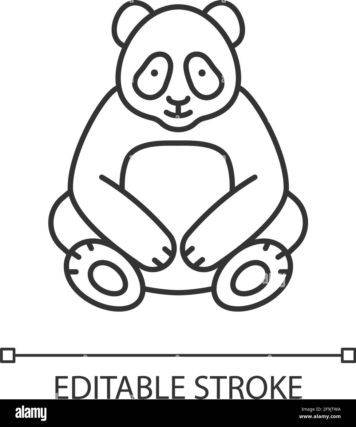 Grande icône de panda linéaire Illustration de Vecteur