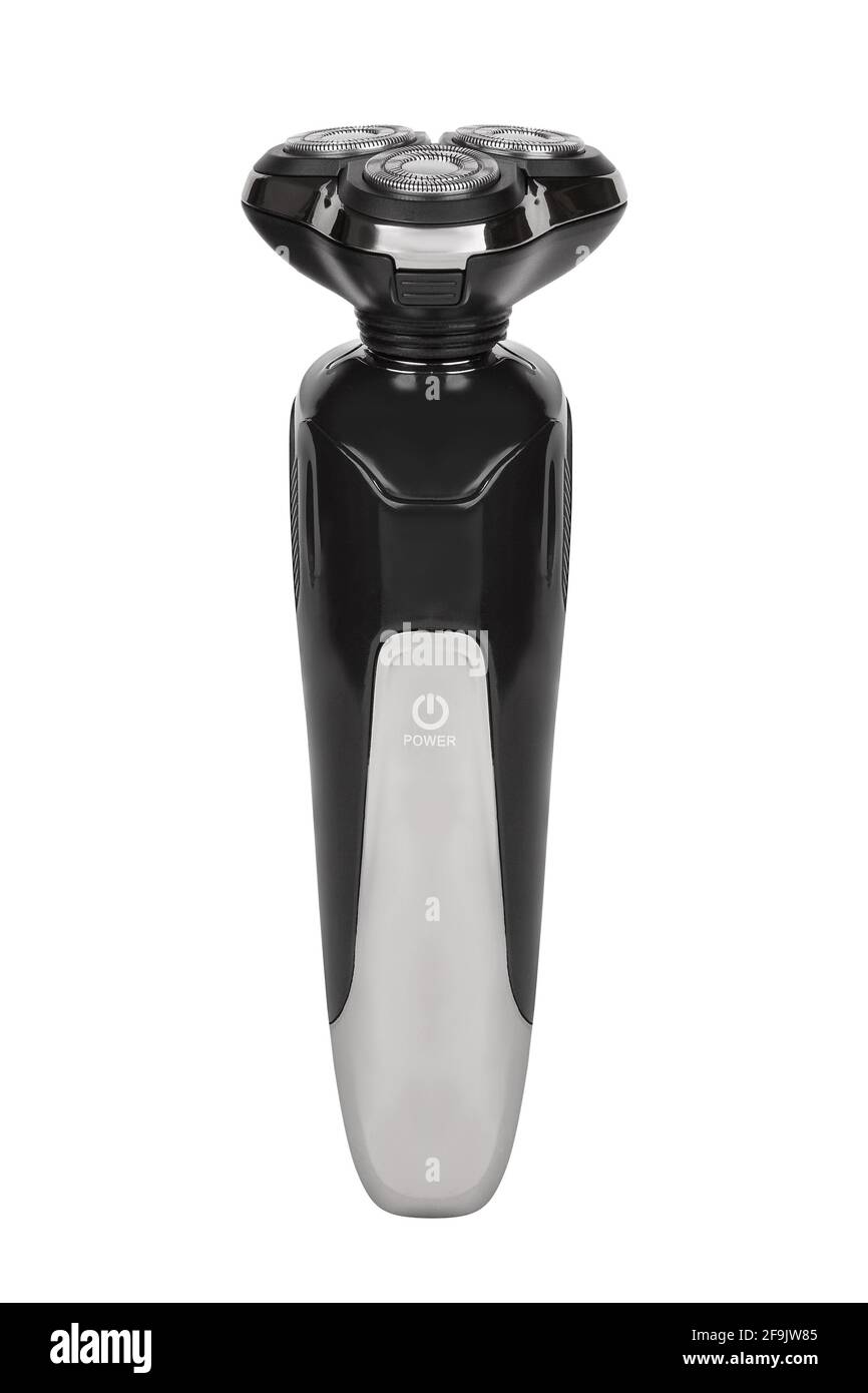 Rasoir sans fil moderne, isolé sur fond blanc. Rasoir électrique sans fil. Banque D'Images