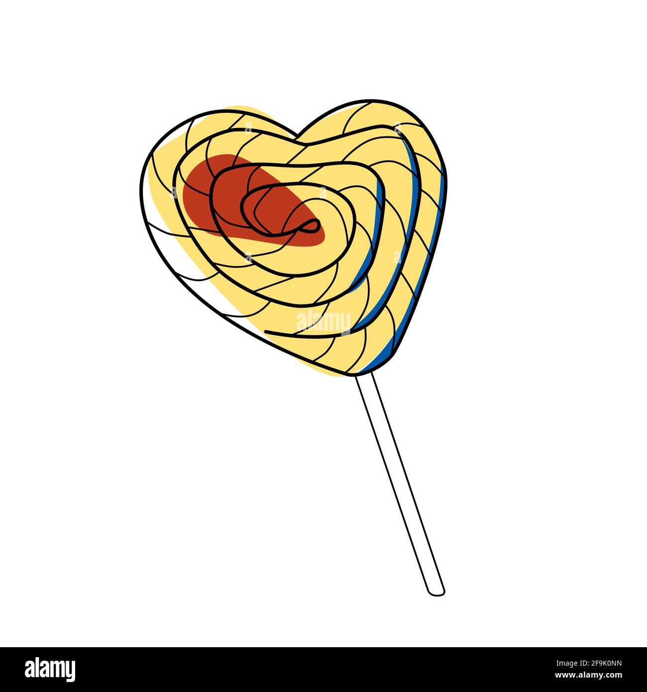 Lollipop en forme de coeur. Illustration vectorielle isolée. Illustration de Vecteur