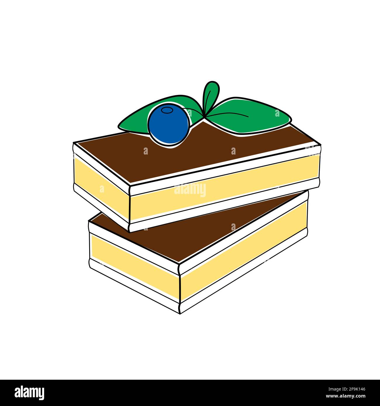 gâteaux au chocolat vector deux morceaux de tarte aux baies faits maison dessert Illustration de Vecteur