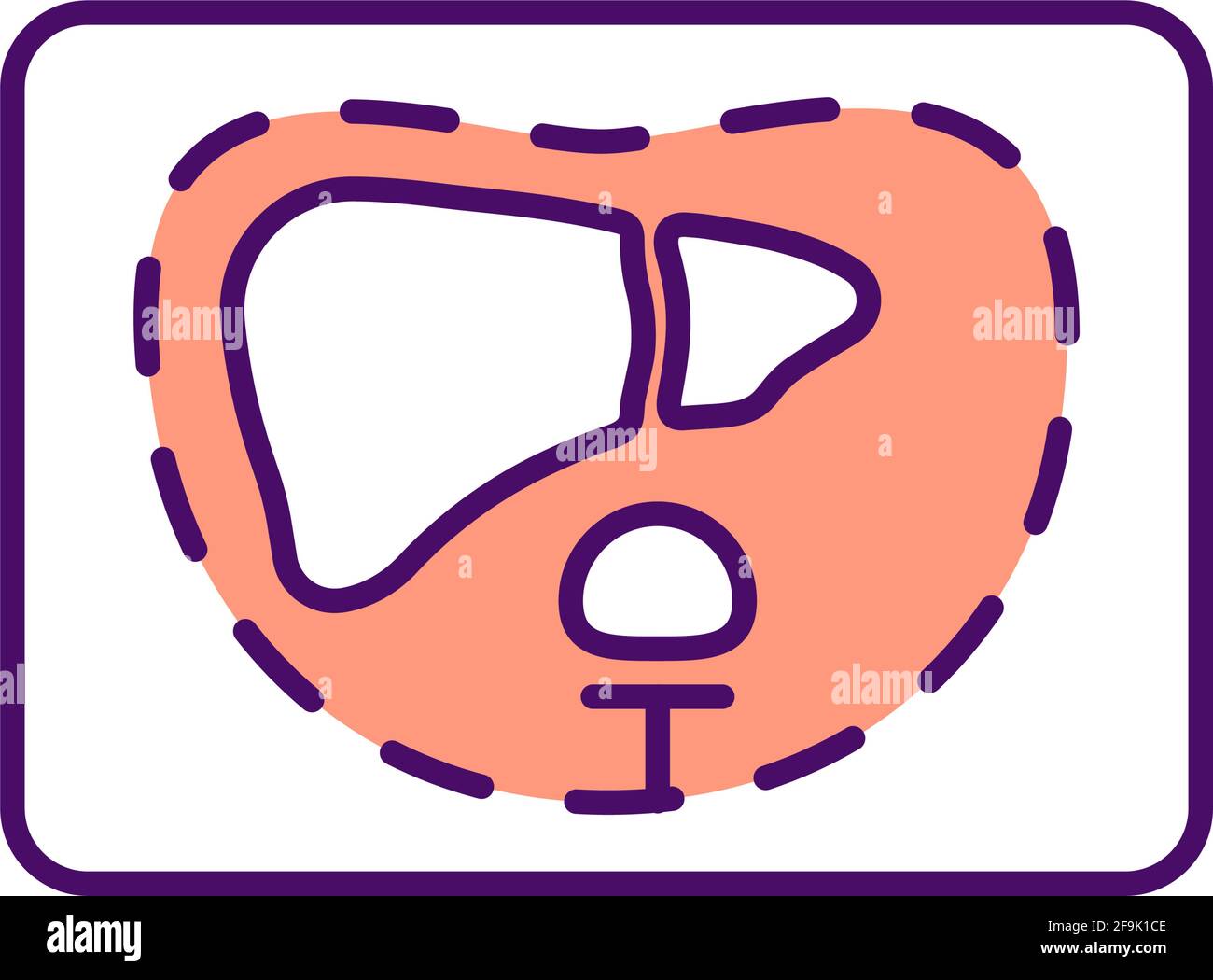 Icône de couleur RVB de l'examen du foie Illustration de Vecteur