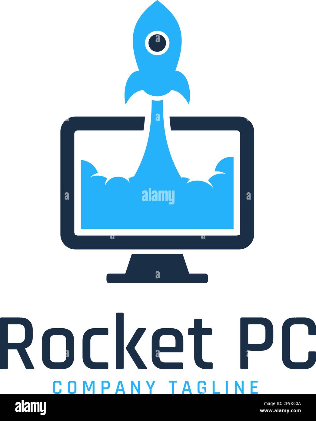 Logo Deisgn Vector Rocket PC Illustration de Vecteur