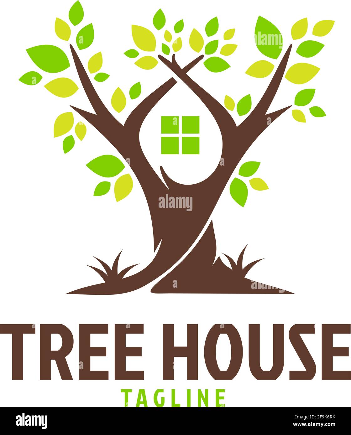 Logo Design Vector Tree House Illustration de Vecteur