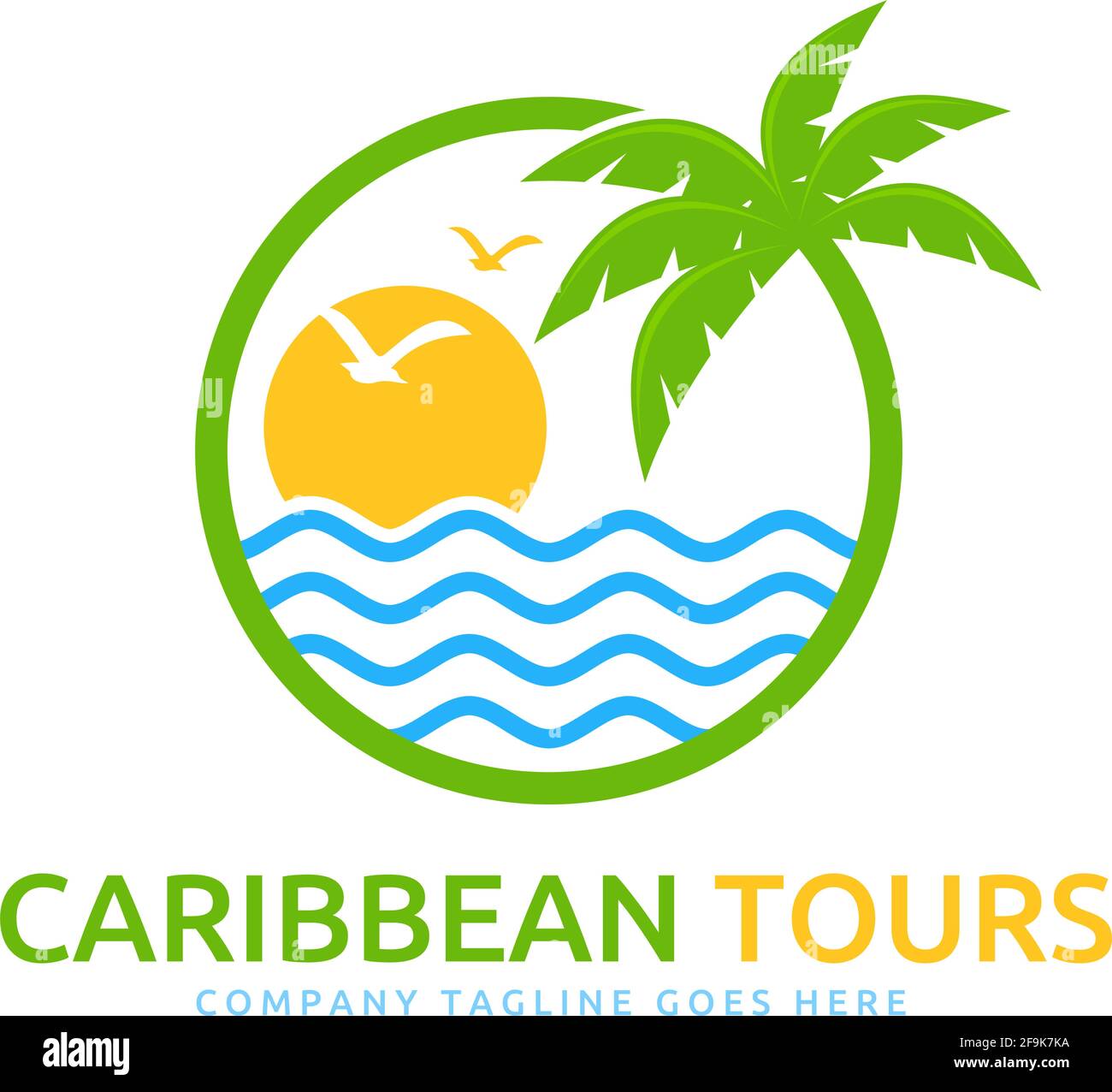 Logo Deisgn Vector Caribbean Tours Illustration de Vecteur