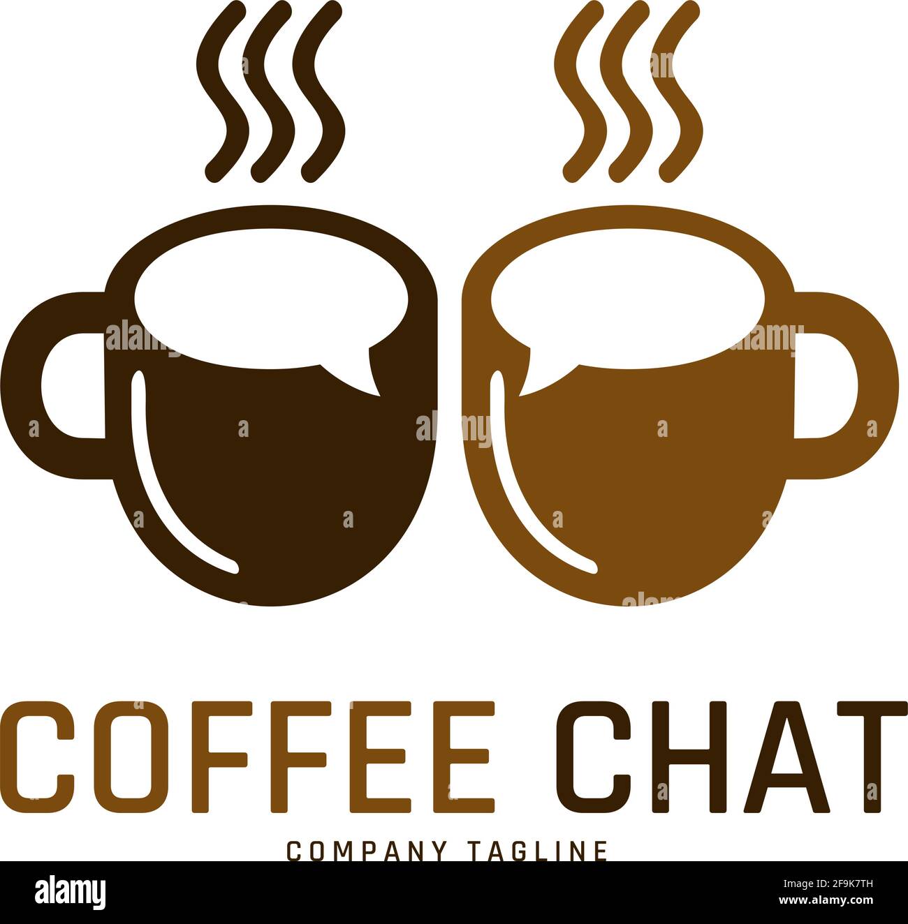 Logo Deisgn Vector Coffee Chat Illustration de Vecteur