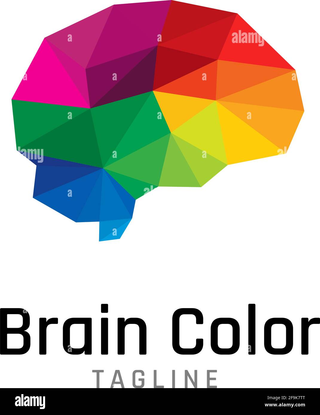 Logo Deisgn Vector couleur cerveau Illustration de Vecteur