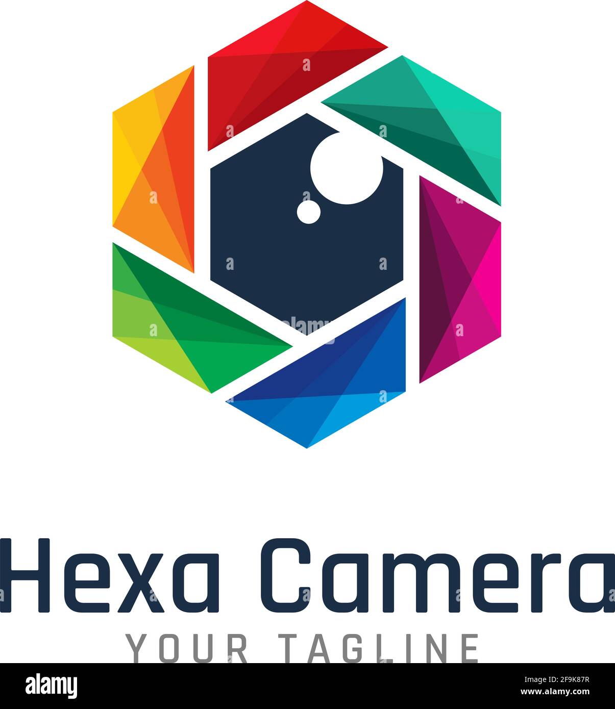Design du logo Hexa Camera Illustration de Vecteur