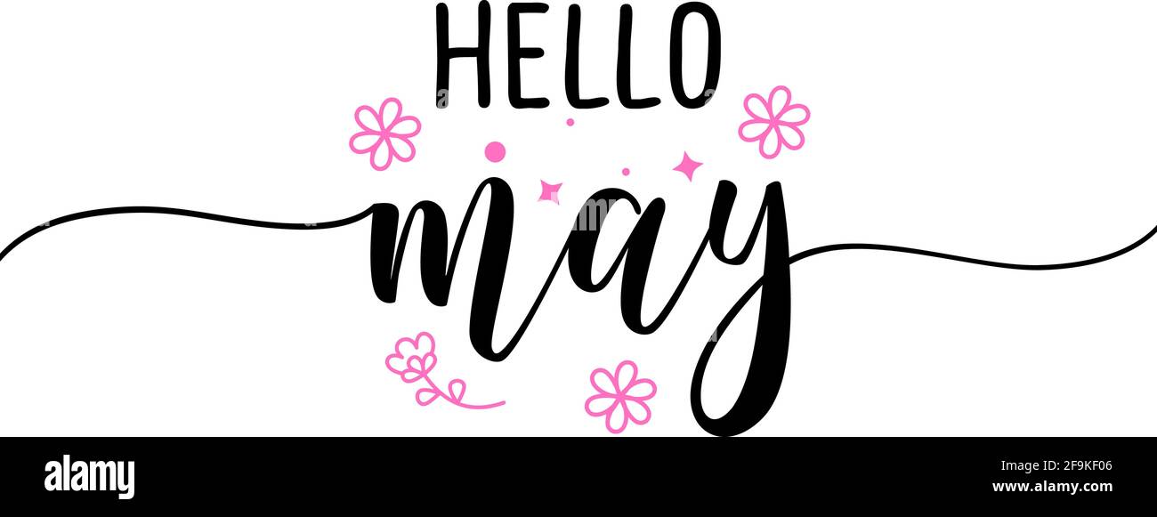 Bonjour Mai L Accueil Inspirateur Printemps Saison Belle Citation Manuscrite Etiquette Cadeau Message Lettrage Hiver Dessine A La Main Phrase De Paques Handwritte Image Vectorielle Stock Alamy