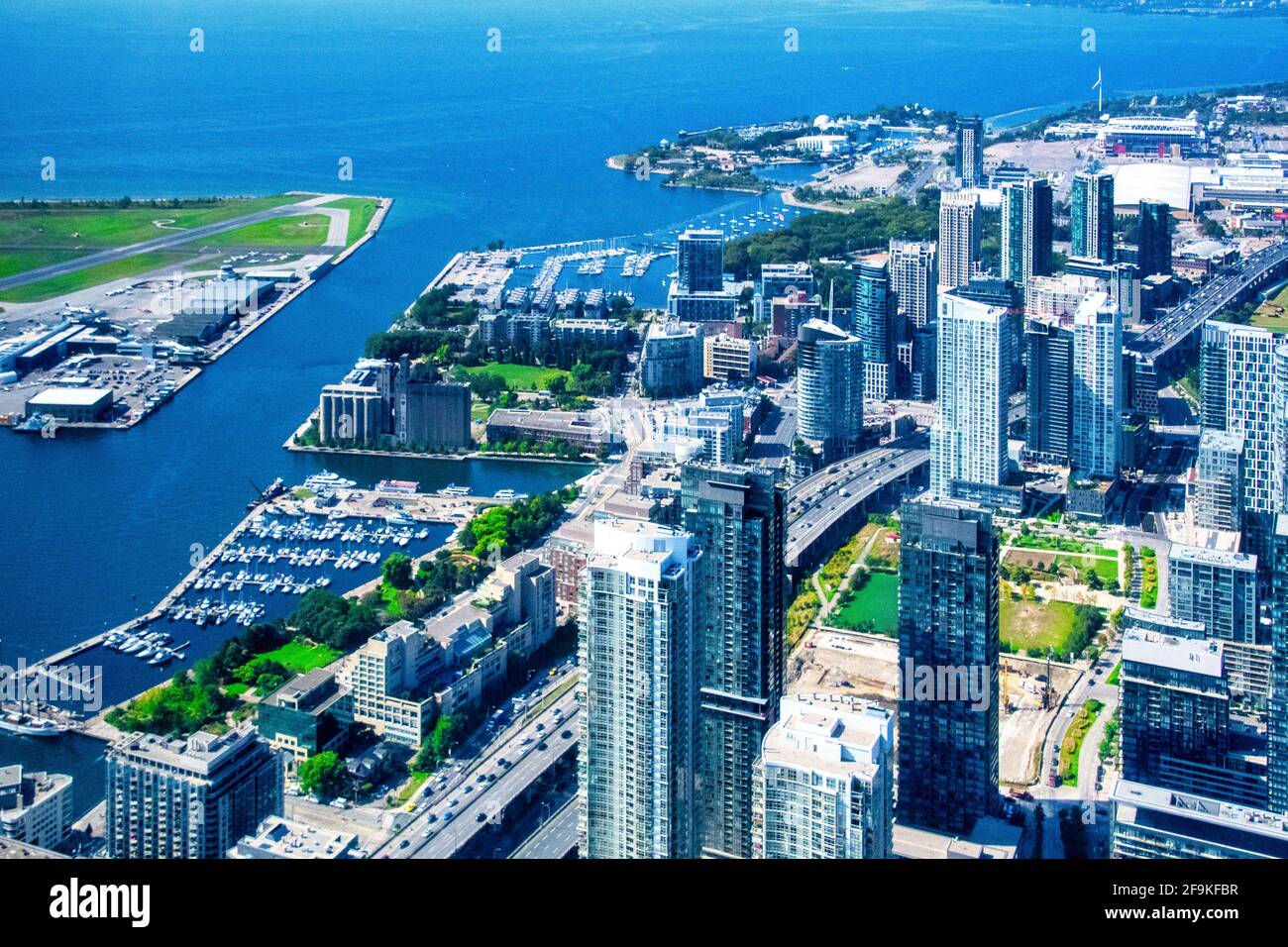 Quartier du centre-ville de Toronto, vue aérienne, Canada Banque D'Images