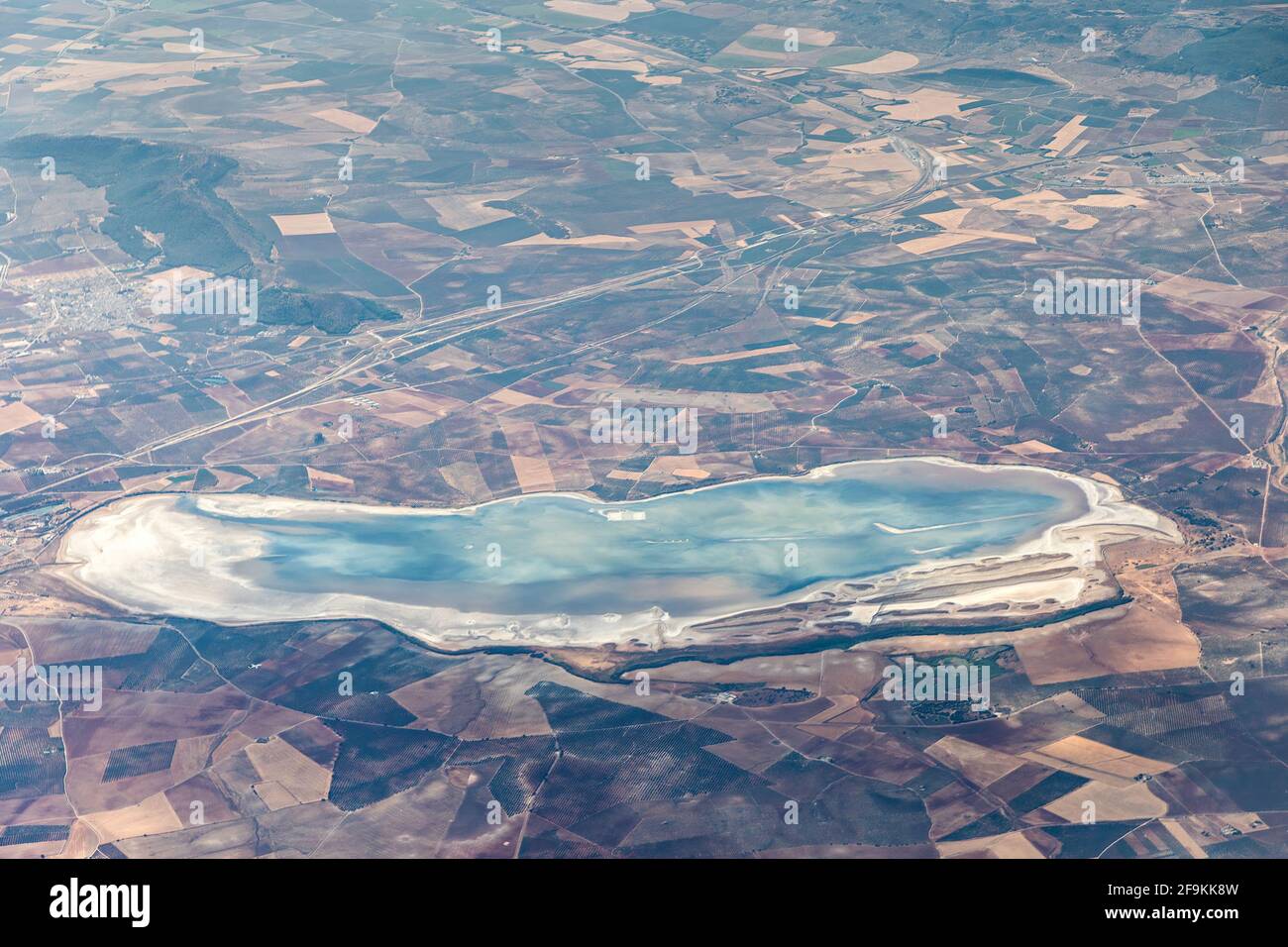 Laguna de Fuente de Piedra, Antequera, Málaga, un site Ramsar de reproduction de flaques salines pour flamants roses Banque D'Images