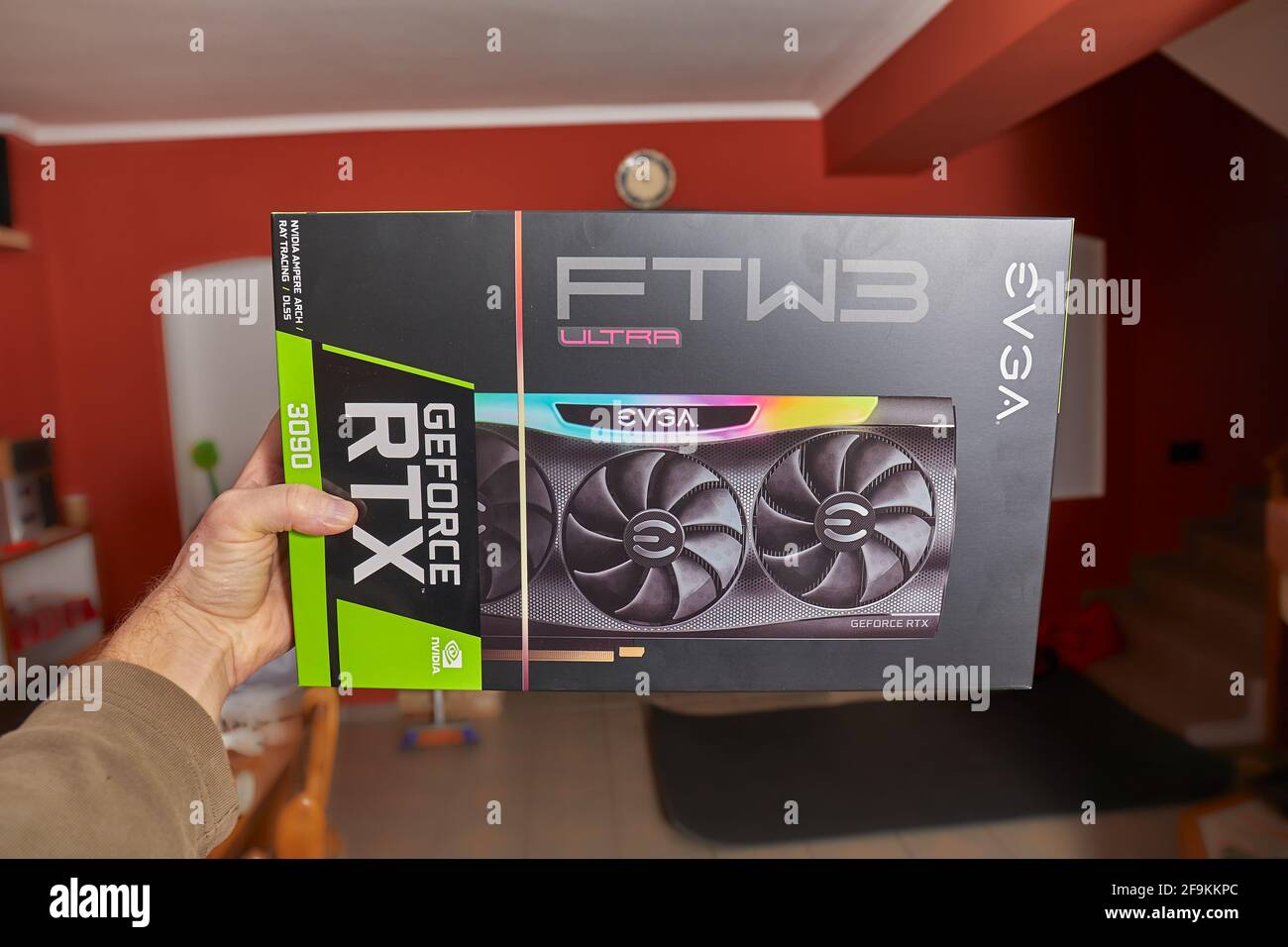 Boîtier GPU EVGA GeForce RTX 3090 Nvidia Banque D'Images