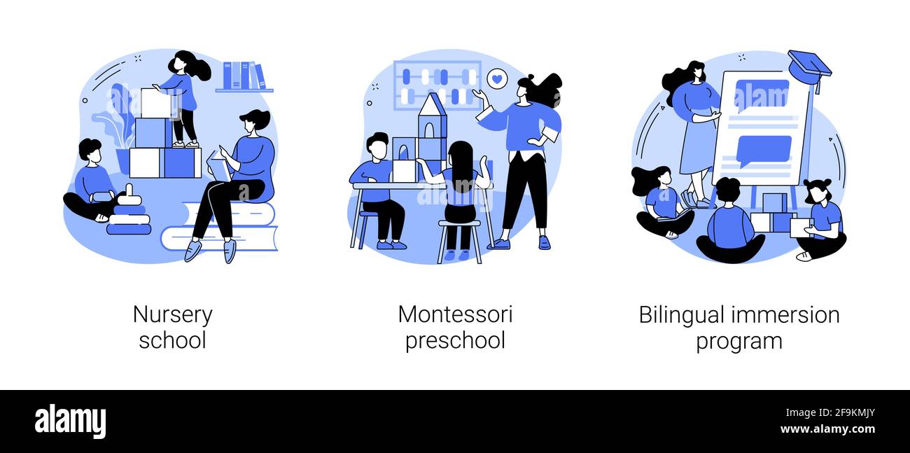 Illustrations vectorielles abstraites de l'éducation des jeunes enfants. Illustration de Vecteur