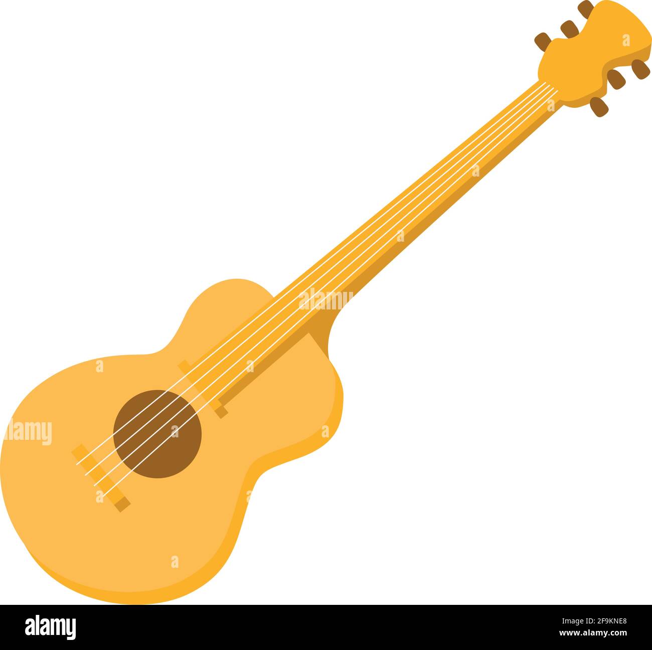 Icône de guitare isolée. Instrument de musique à cordes - Vector Illustration de Vecteur