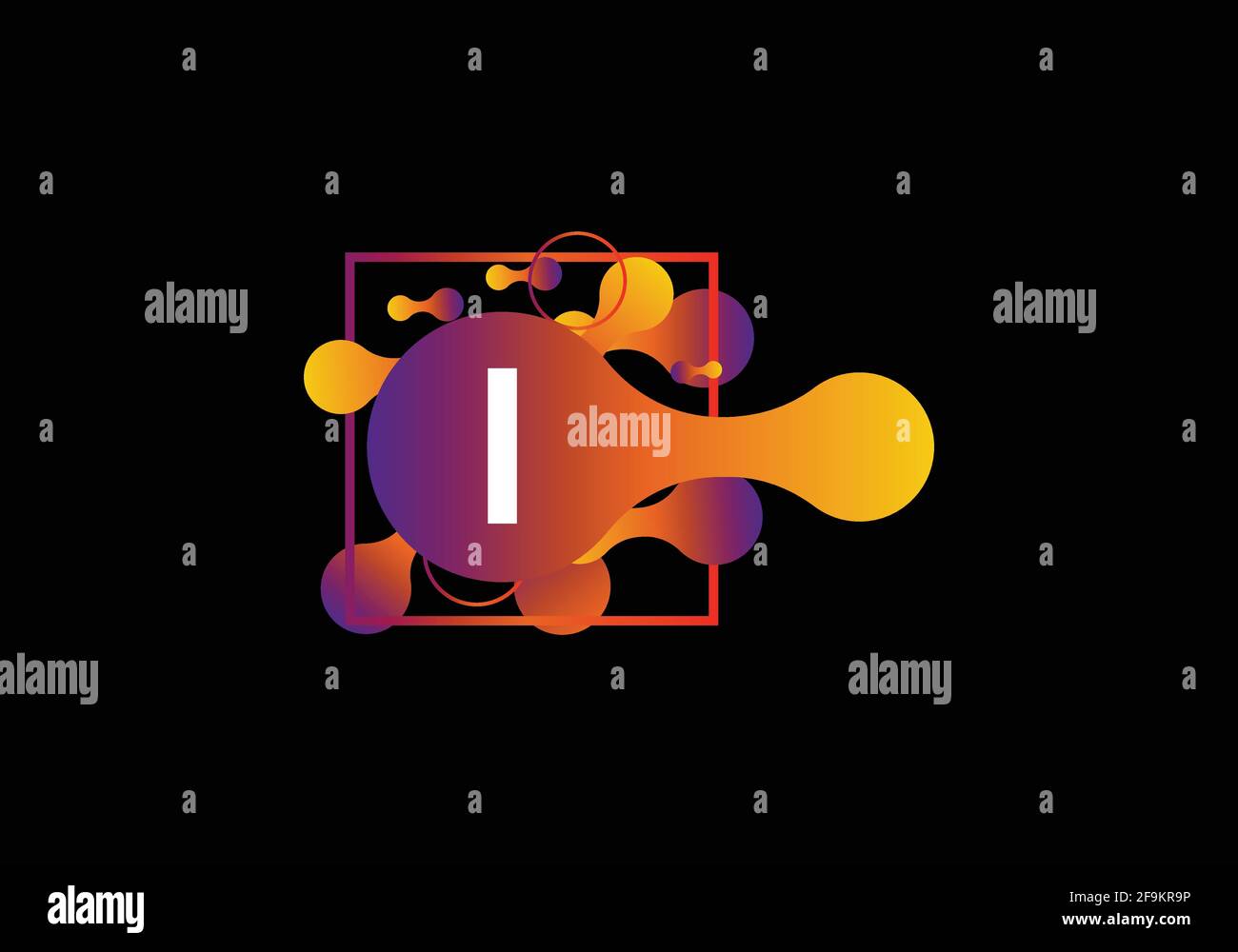 Forme liquide abstraite lettre I logo modèle vectoriel. Illustration de Vecteur