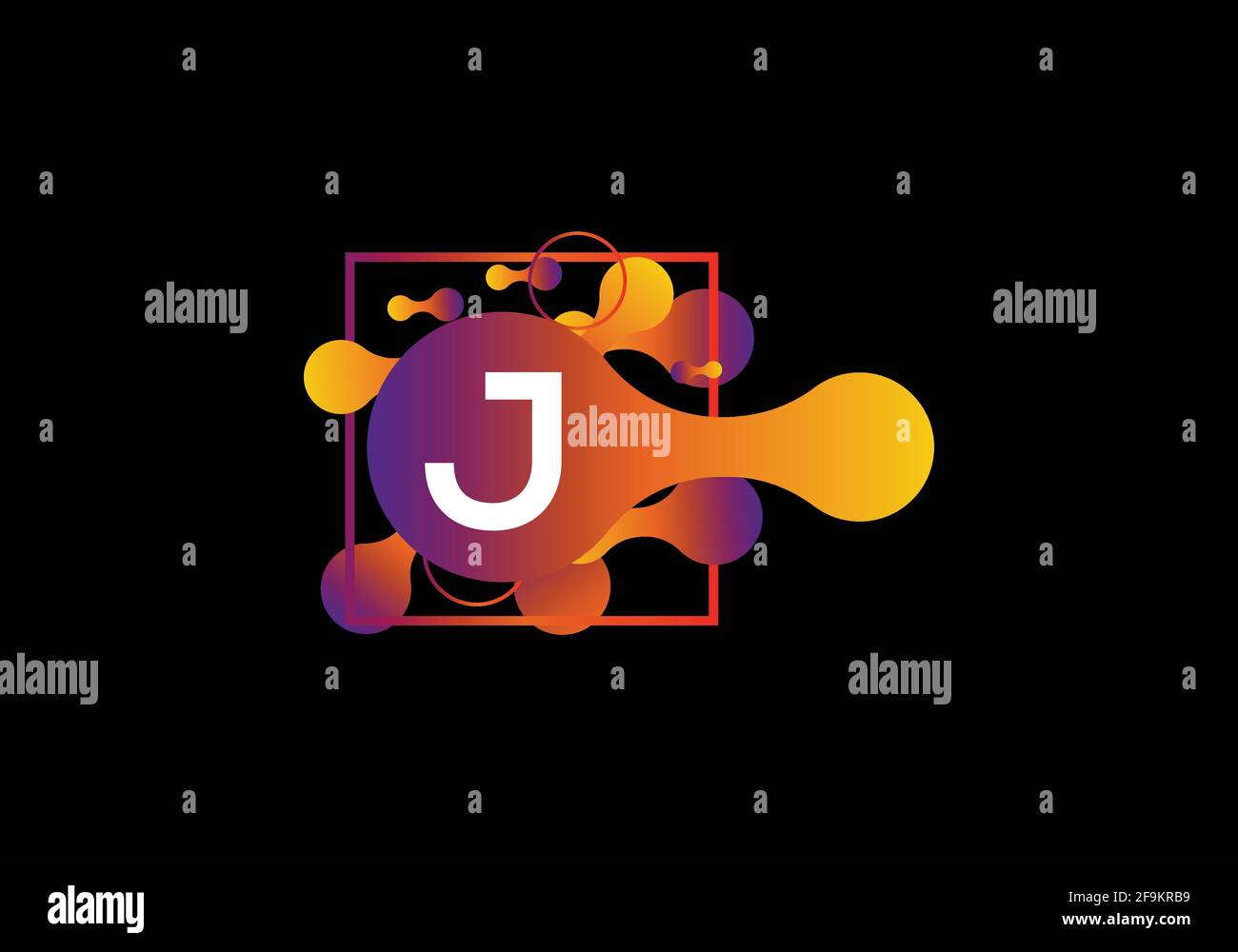 Forme liquide abstraite lettre J logo modèle vectoriel. Illustration de Vecteur