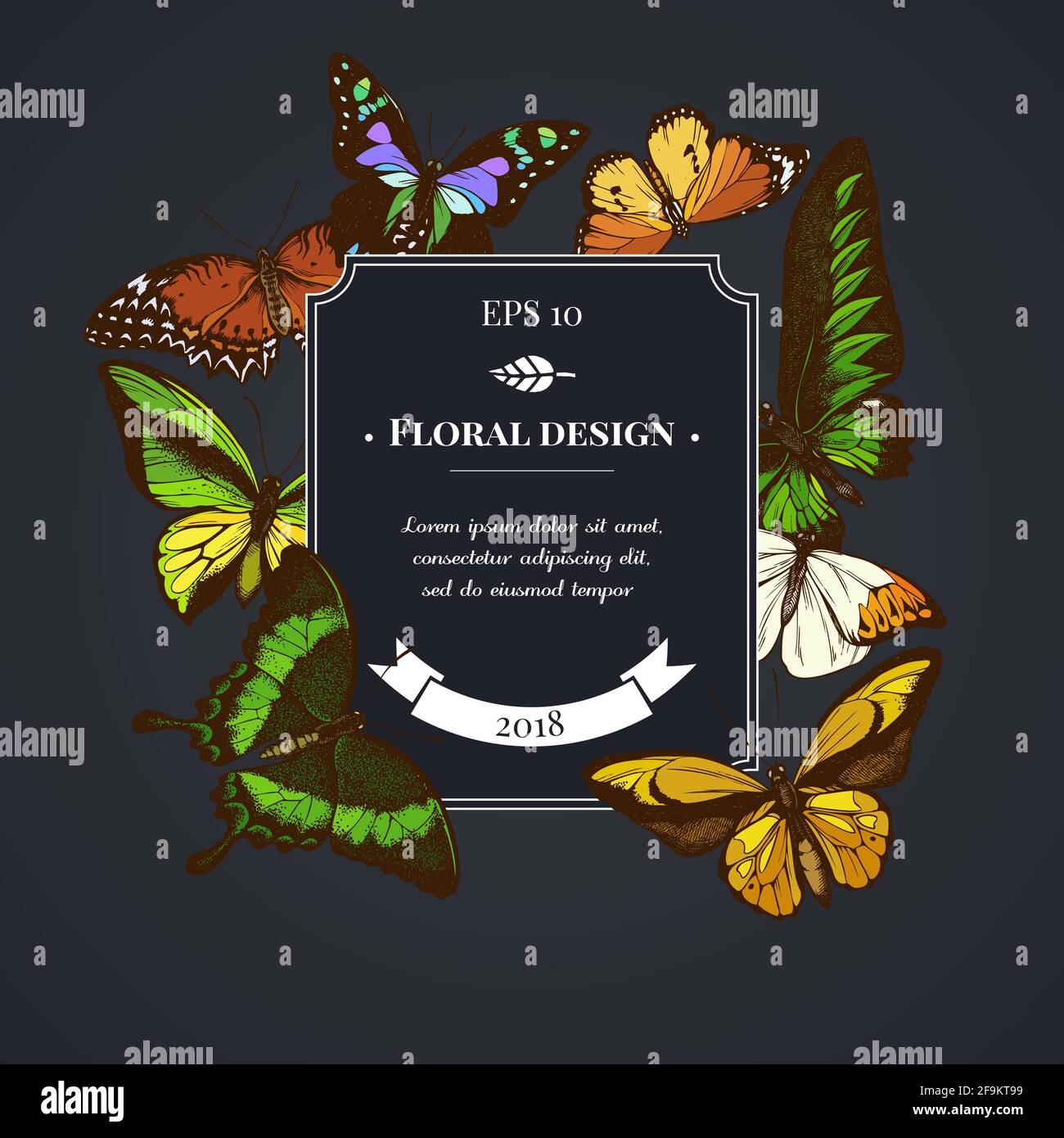 Motif badge foncé avec lacuçage rouge, aileron d'or de wallace, queue à pois pourpre, pointe orange, queue à émeraude, tigre Uni, rajah Illustration de Vecteur