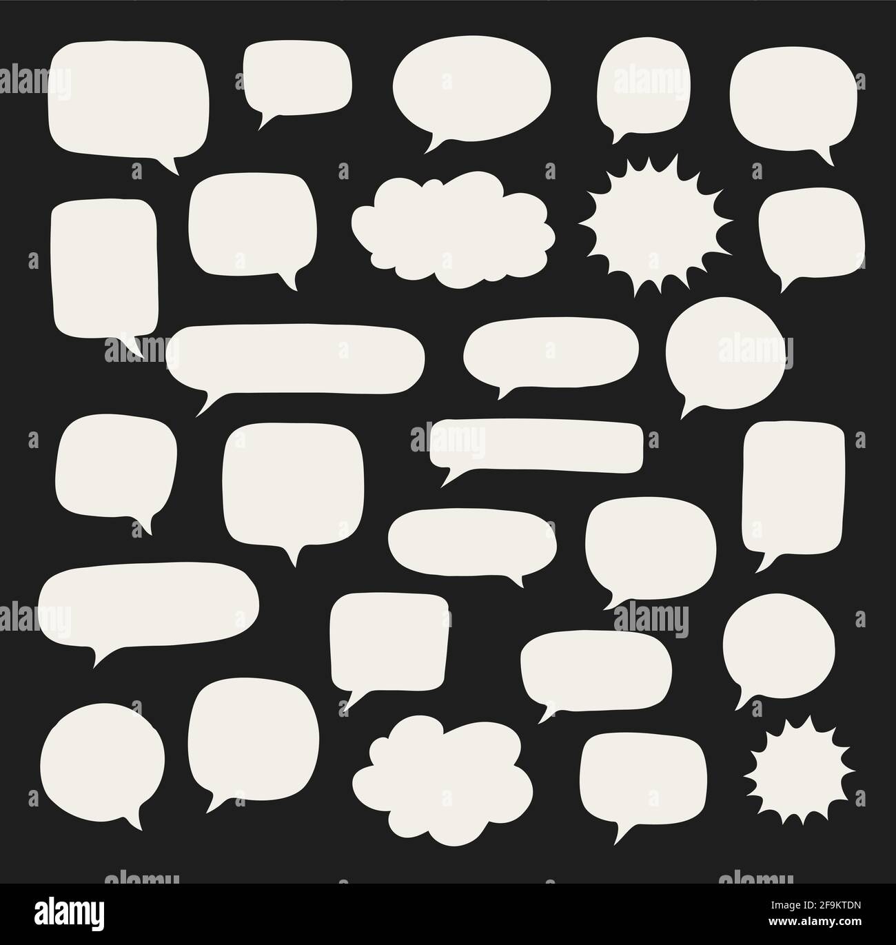 Jeu de bulles de parole vides. Éléments de conception Illustration de Vecteur