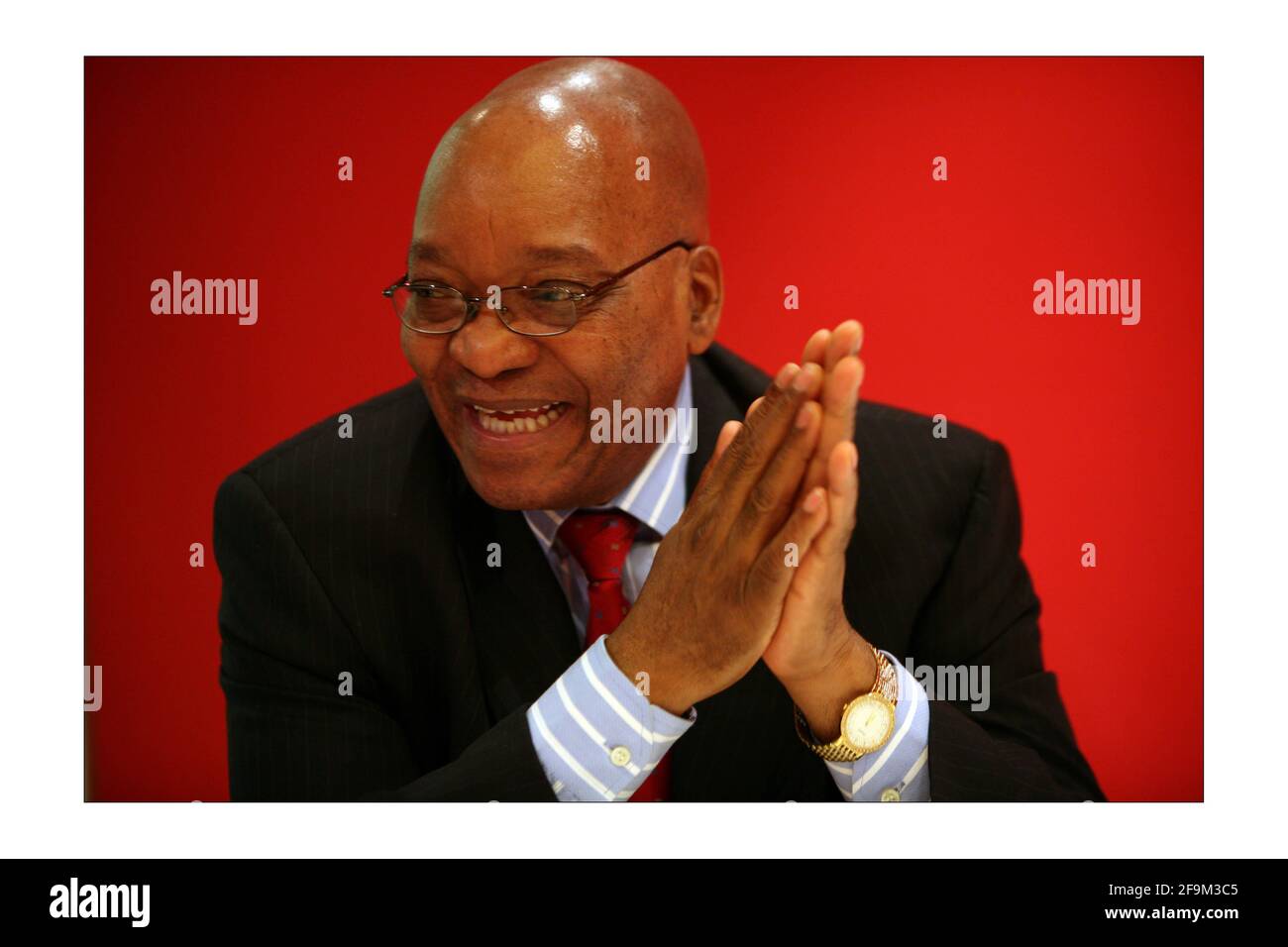 Jacob Zuma, Président du Congrès national africain, A.N.C. Interviewé à Londres par Ivan Fallon par David Sandison The Independent 23/4/2008 Banque D'Images