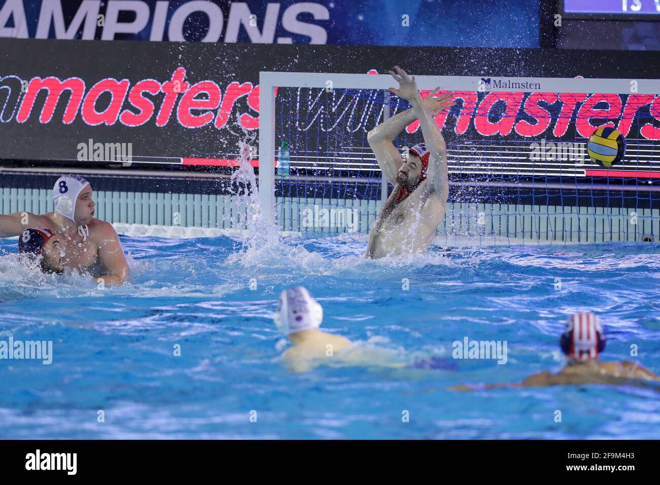 Rome, Italie. 19 avril 2021. Objectif Olympiacos Pirée au cours de Jug Adriatic vs Olympiacos Pirée, coupe LEN - match de water-polo de la Ligue des champions à Rome, Italie, avril 19 2021 crédit: Agence de photo indépendante/Alamy Live News Banque D'Images