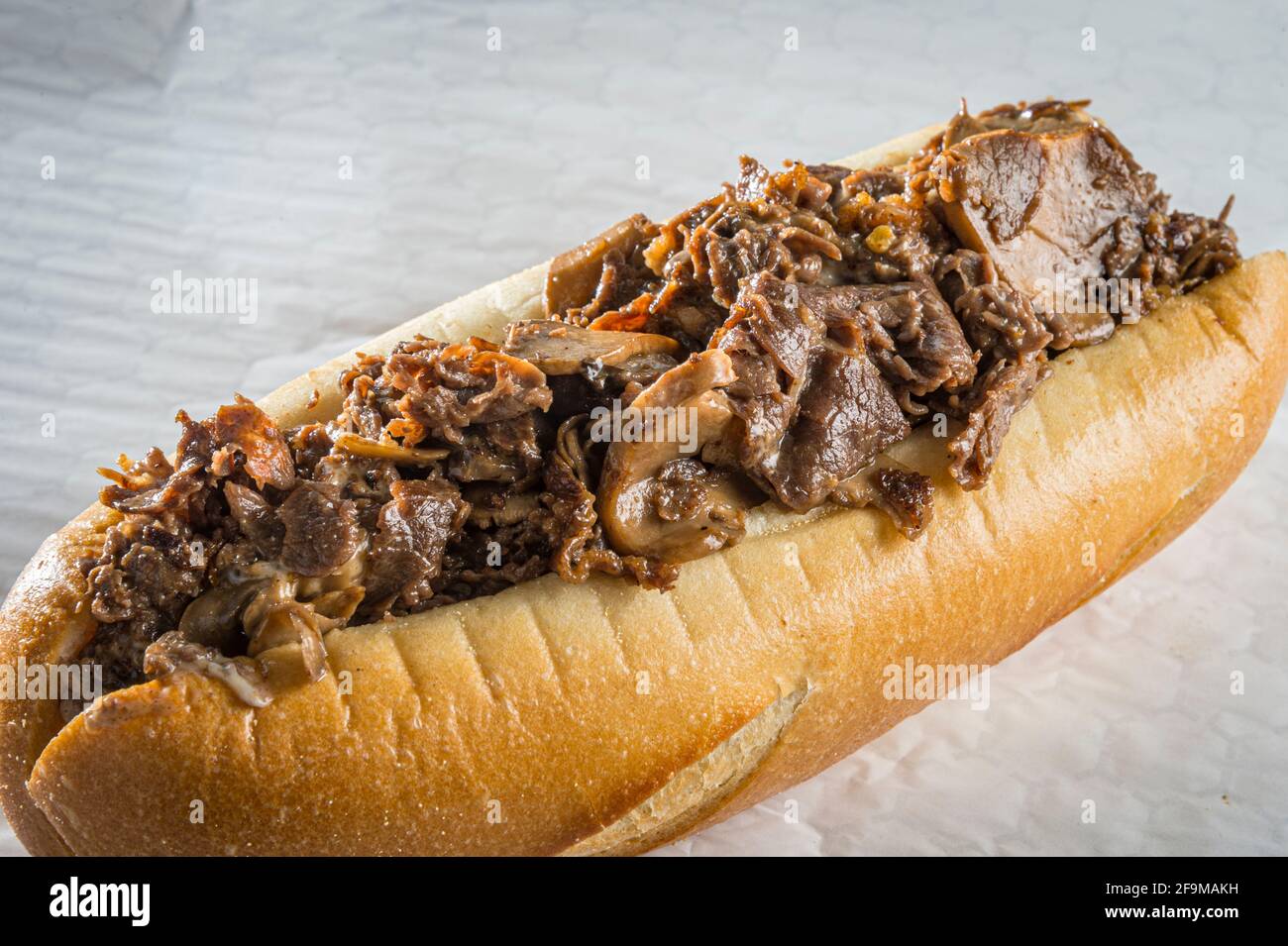 Sandwich au cheesesteak de Philadelphie Banque D'Images