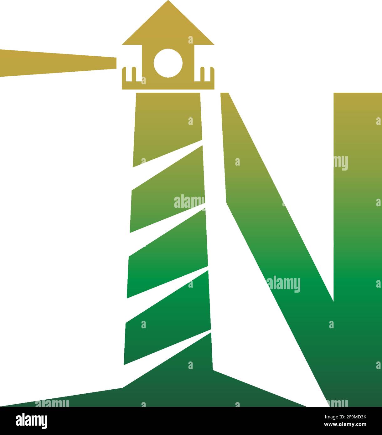 Lettre N avec logo phare modèle de conception vecteur Illustration de Vecteur