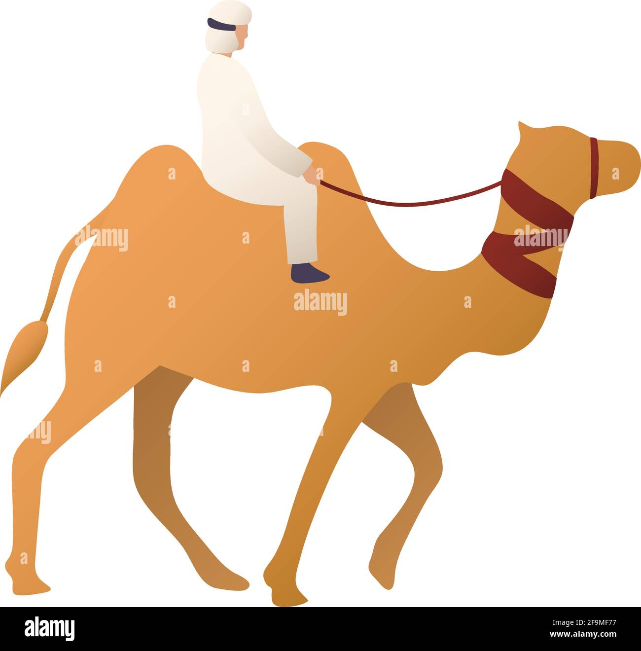 bédouin en chameau icône isolée Illustration de Vecteur